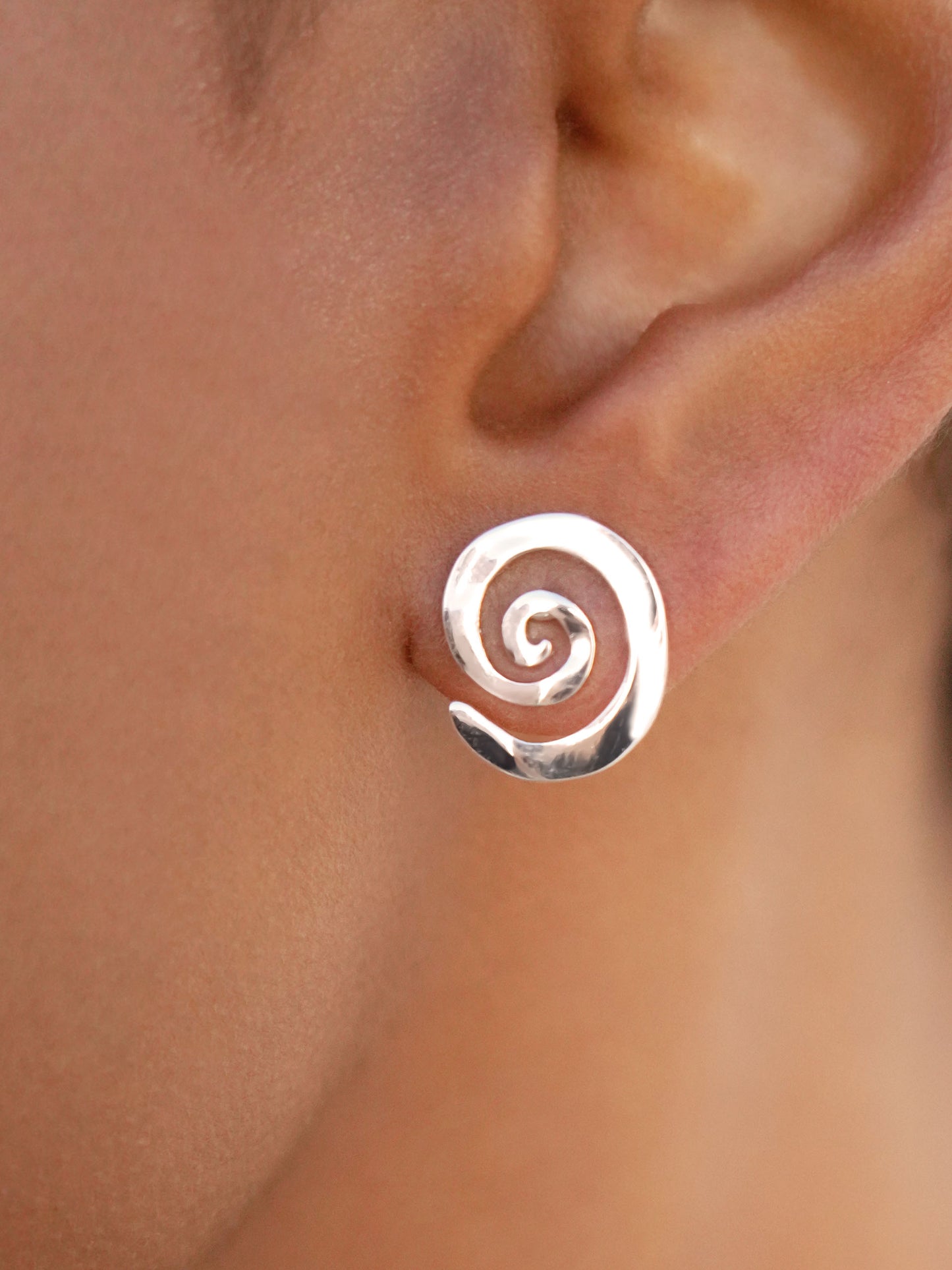 Aura Swirl Studs Silver Plated model