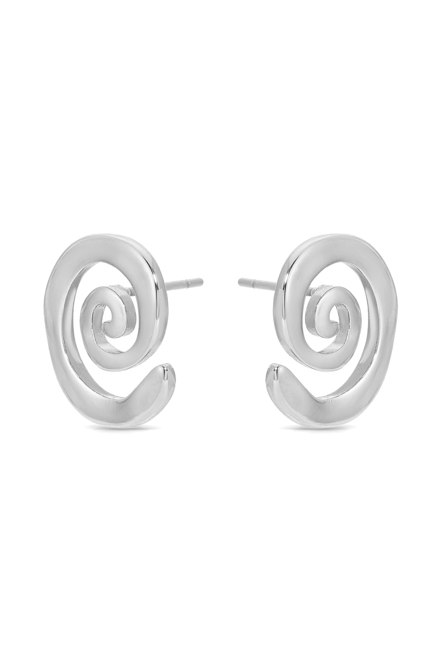 Aura Swirl Studs Silver Plated