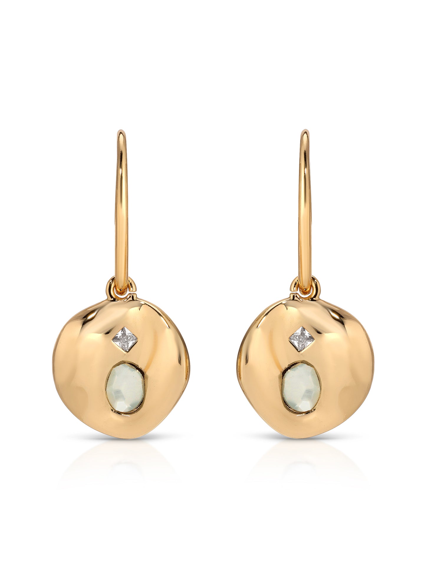 Sea Siren Earrings Seafoam Stone with 18k Gold Plating 2