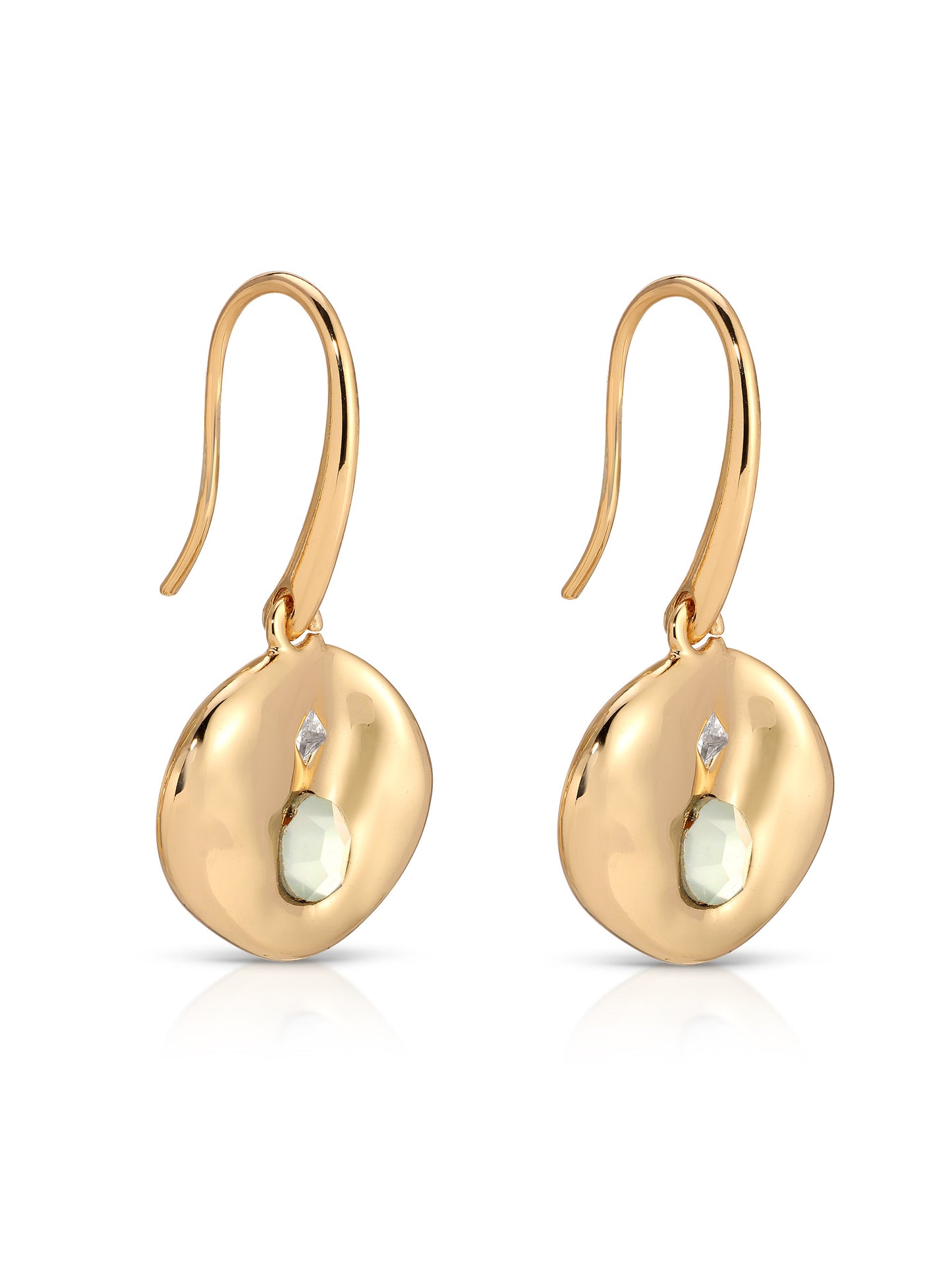 Sea Siren Earrings Seafoam Stone with 18k Gold Plating 3