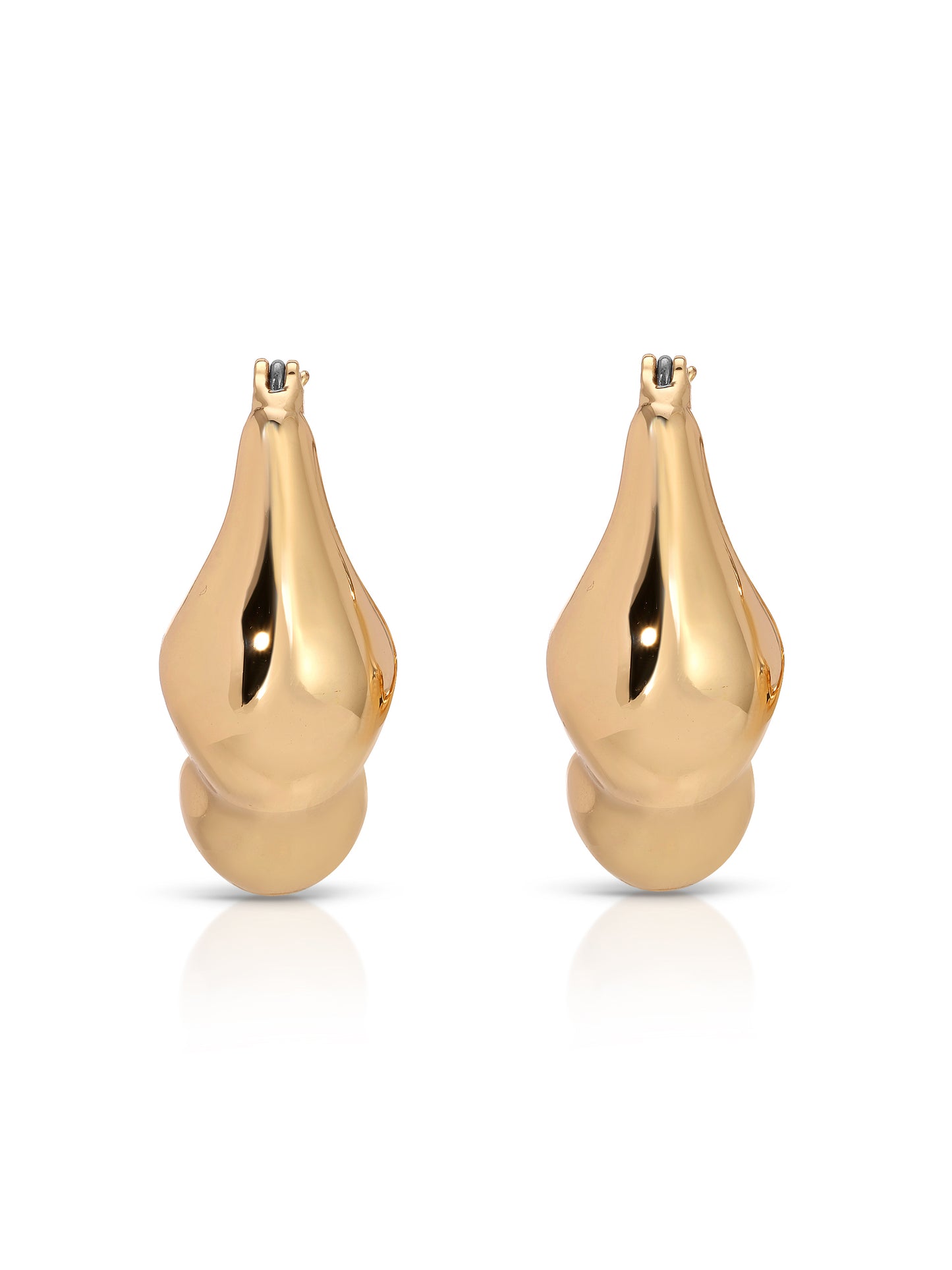 Molten Metal Hoop Earrings 18k Gold Plated 2