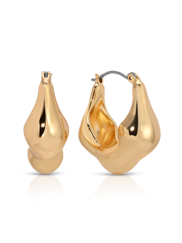 Molten Metal Hoop Earrings