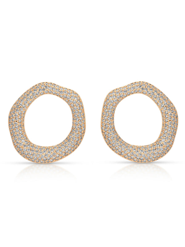 Open Circle Pavè Earrings