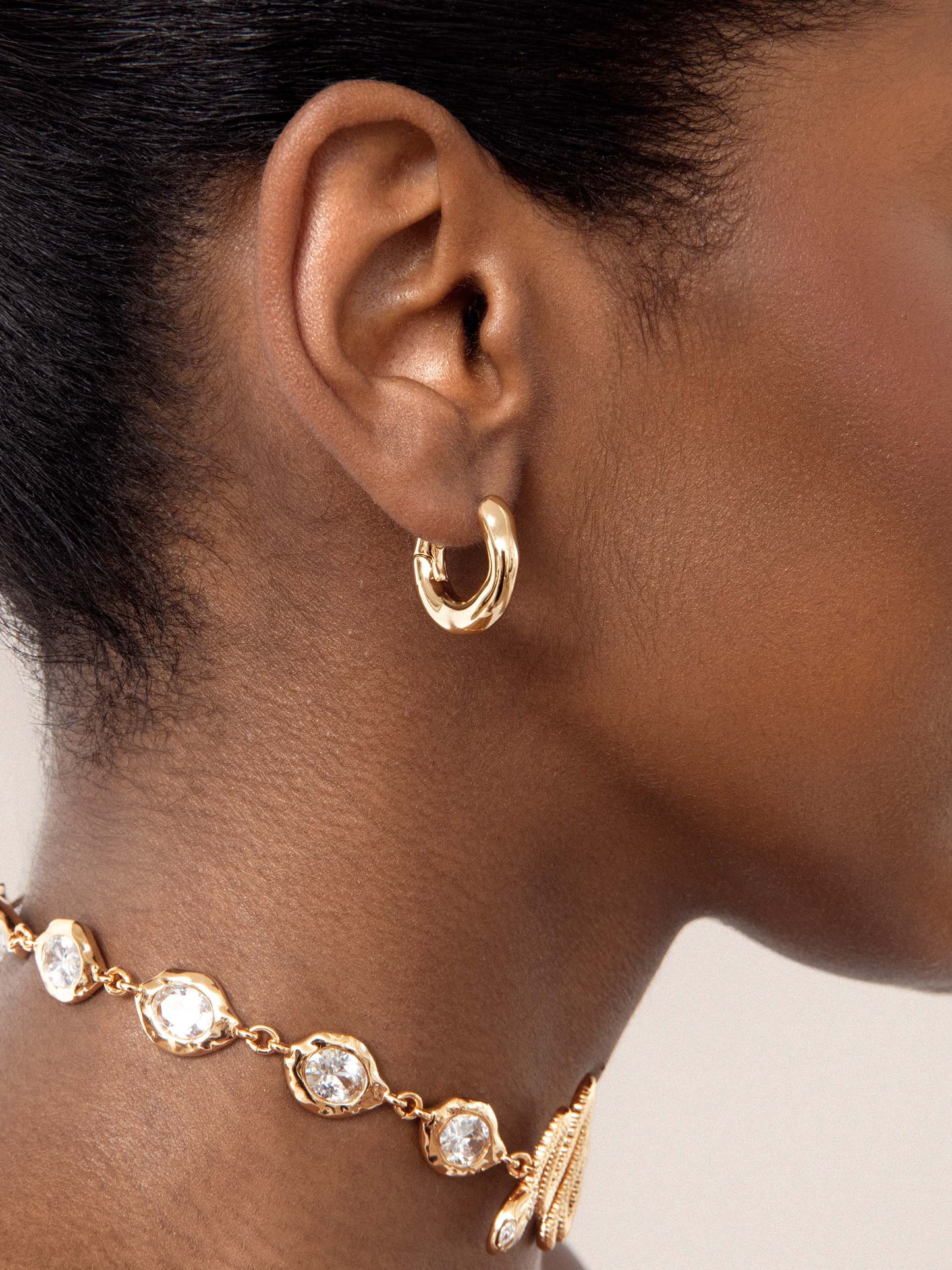 Mini Molten Hoops 18k Gold Plated model 2