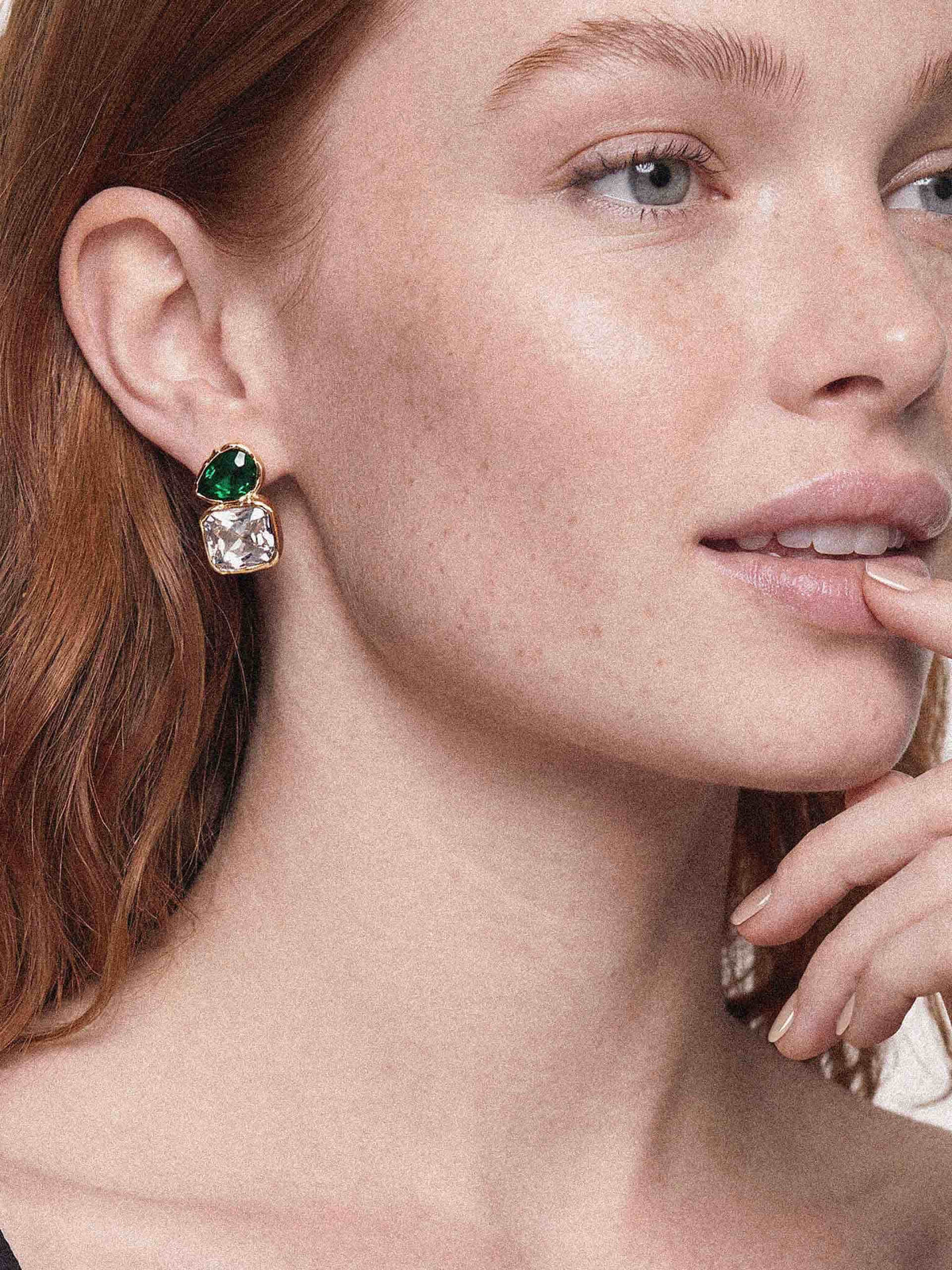 Emerald Crystal with 18k Gold Plating model 3