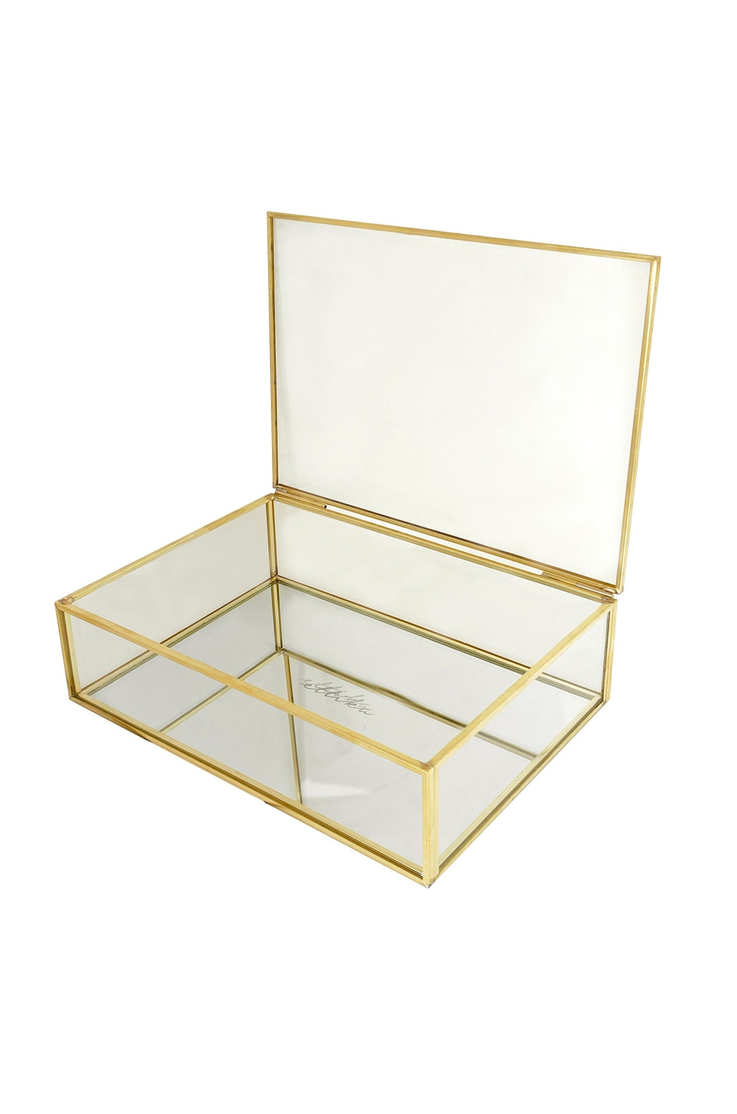 Large Treasures Mirror Bottom Jewelry and Display Box on white