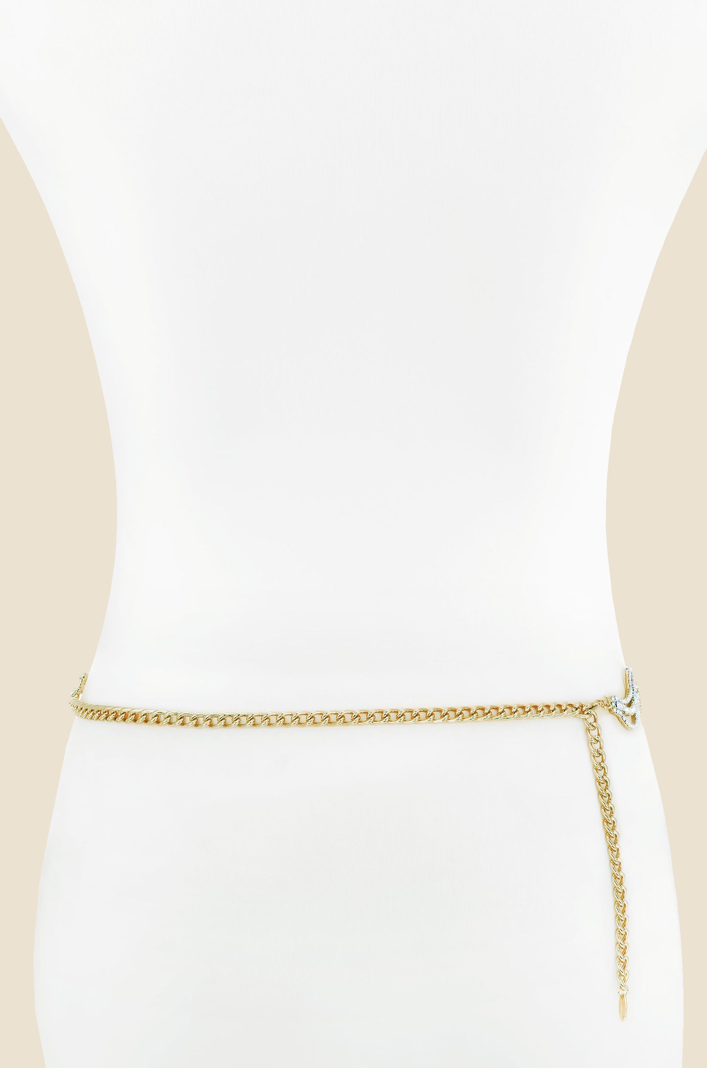 Crystal Wave Body Chain on slate back view