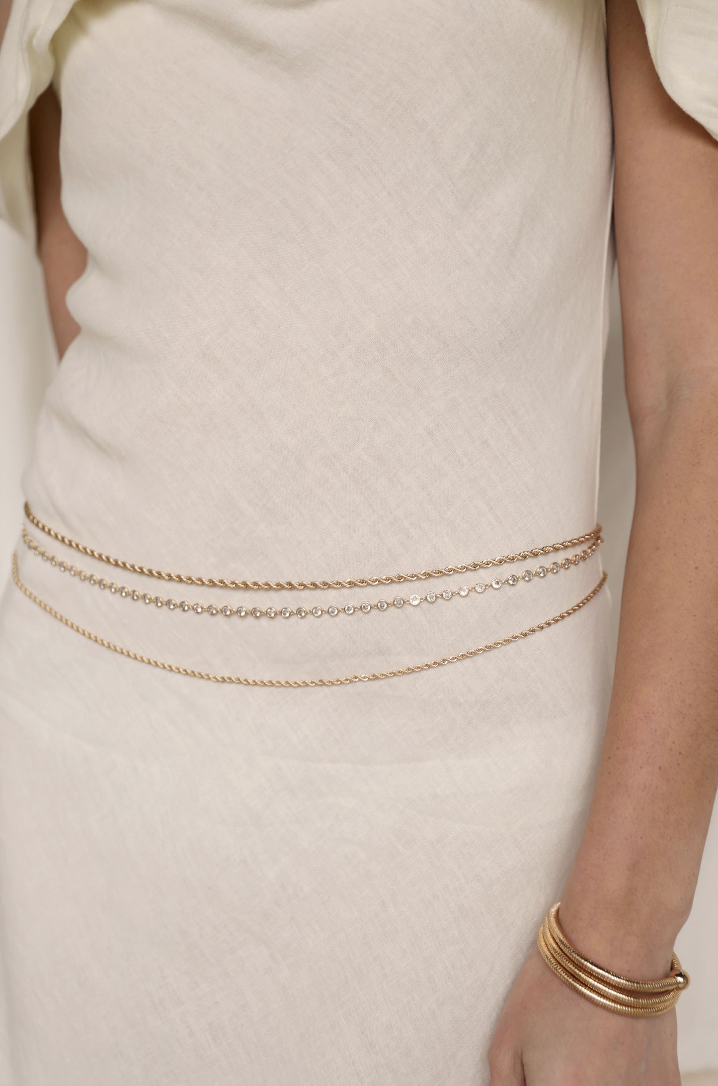 Simple Summer Staple Body Chain on model 3