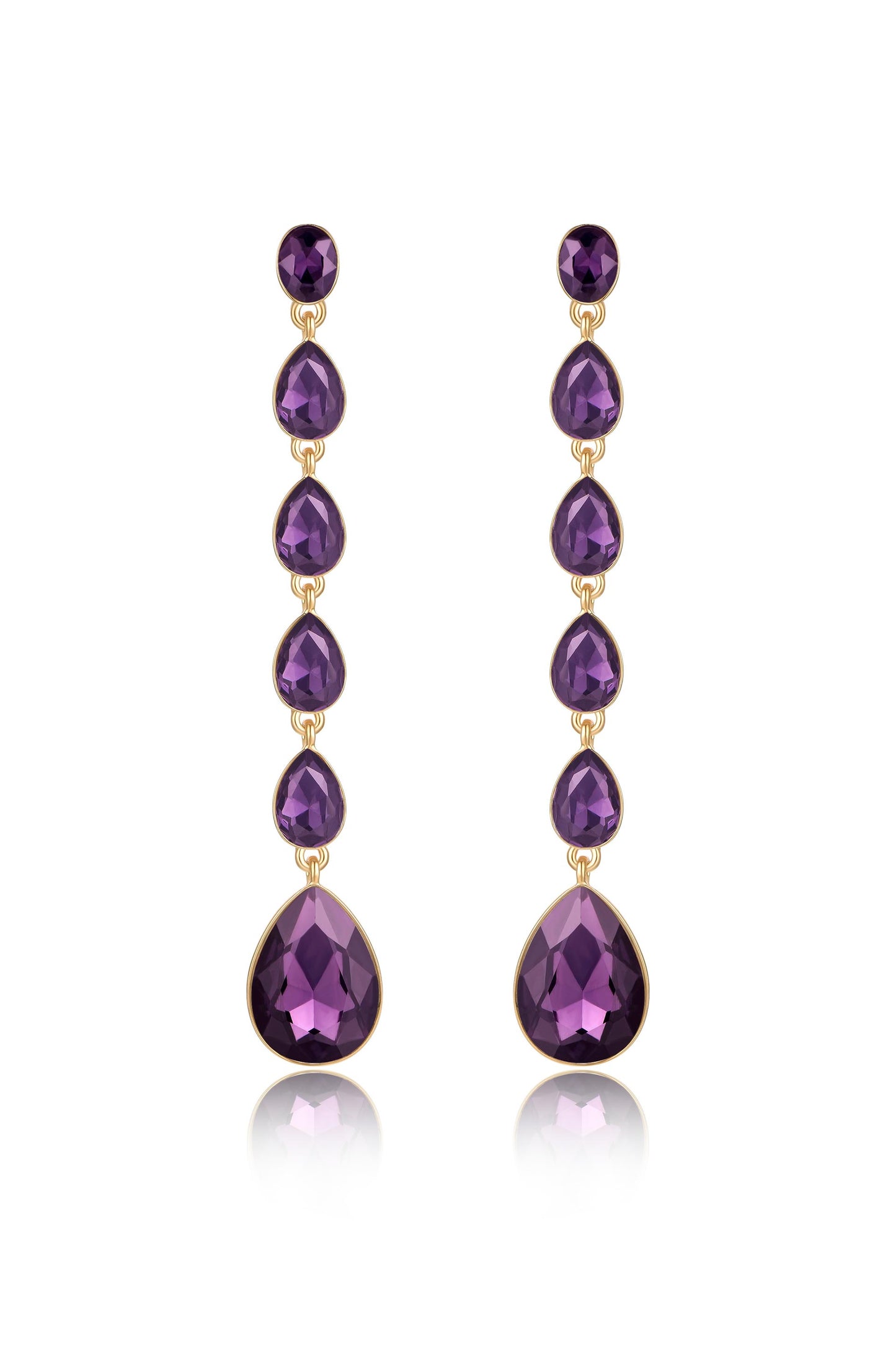 Crystallized Drop Earrings in amethyst