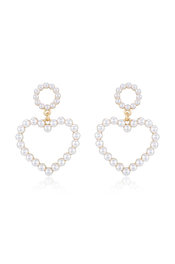 Loving Pearl Heart Earrings