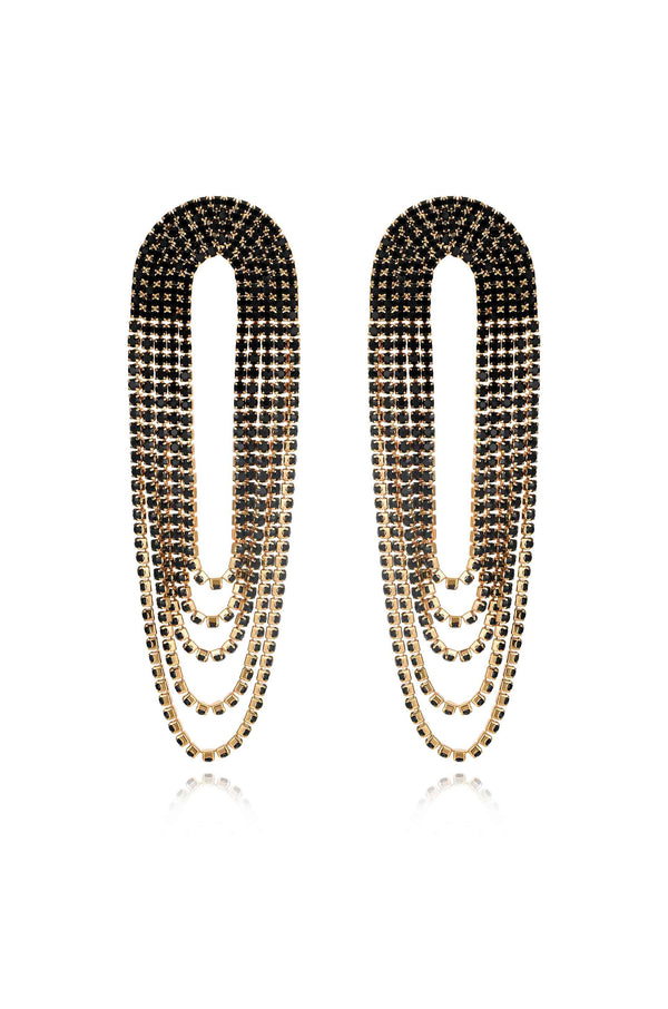 Crystal Drape Fringe Earrings