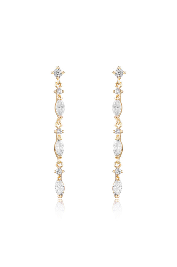 Dainty Linear Crystal Drop Earrings