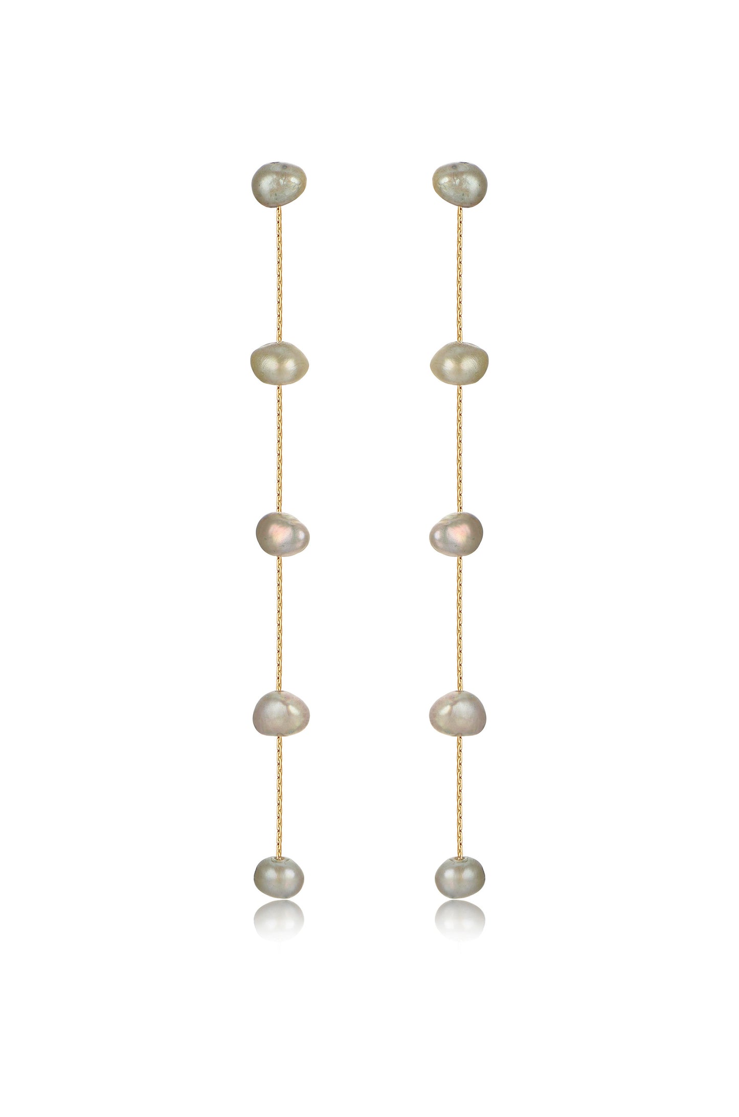 Dripping Pearl Delicate Drop Earrings olive pearl