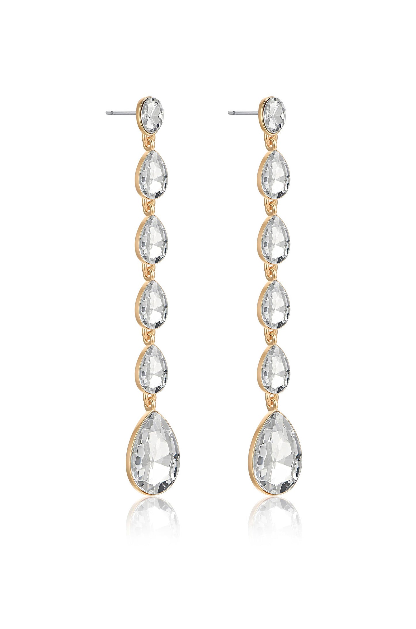 Crystallized Drop Earrings in clear side