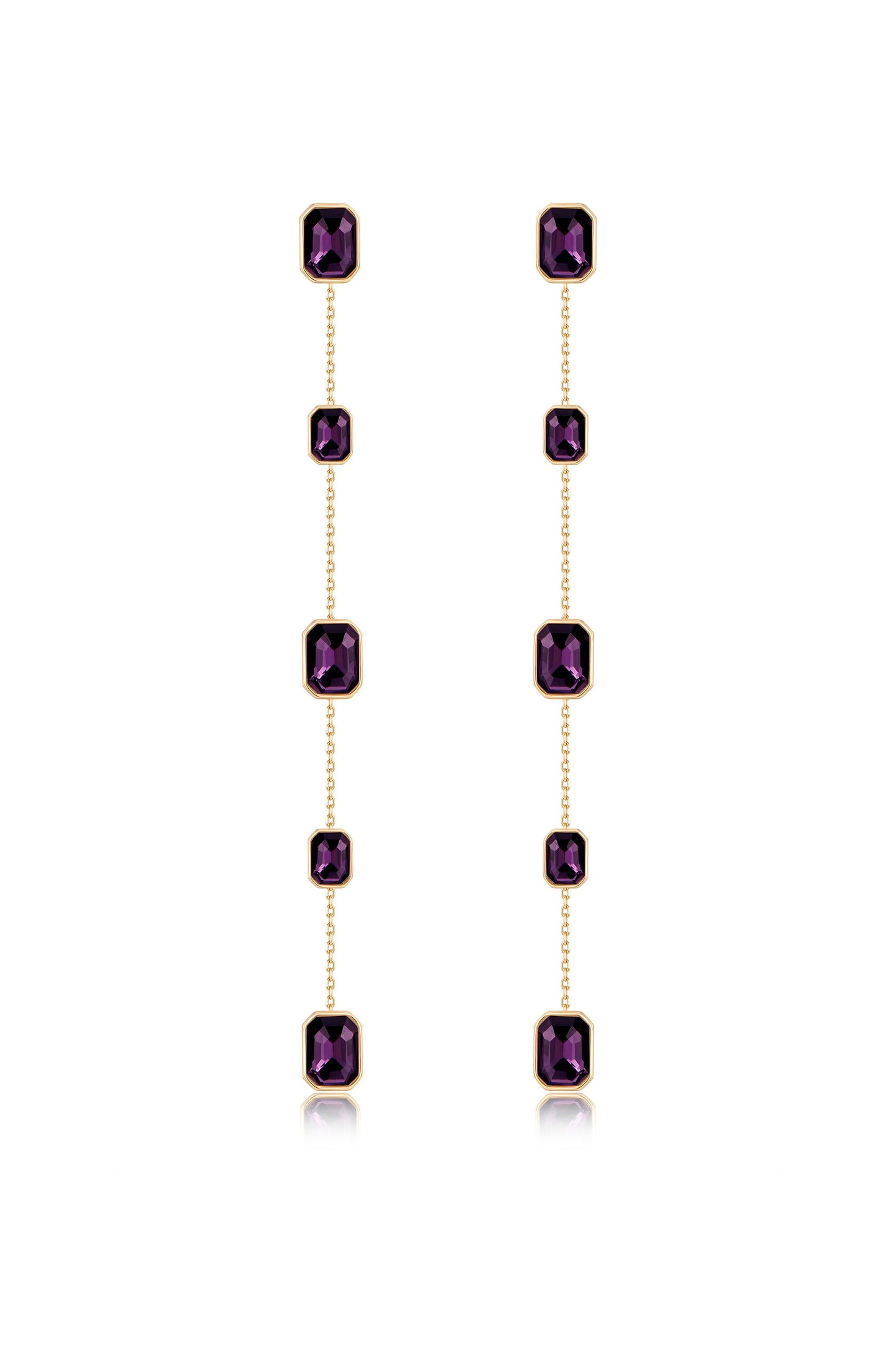 Iconic Crystal Dangle Earrings in amethyst crystals