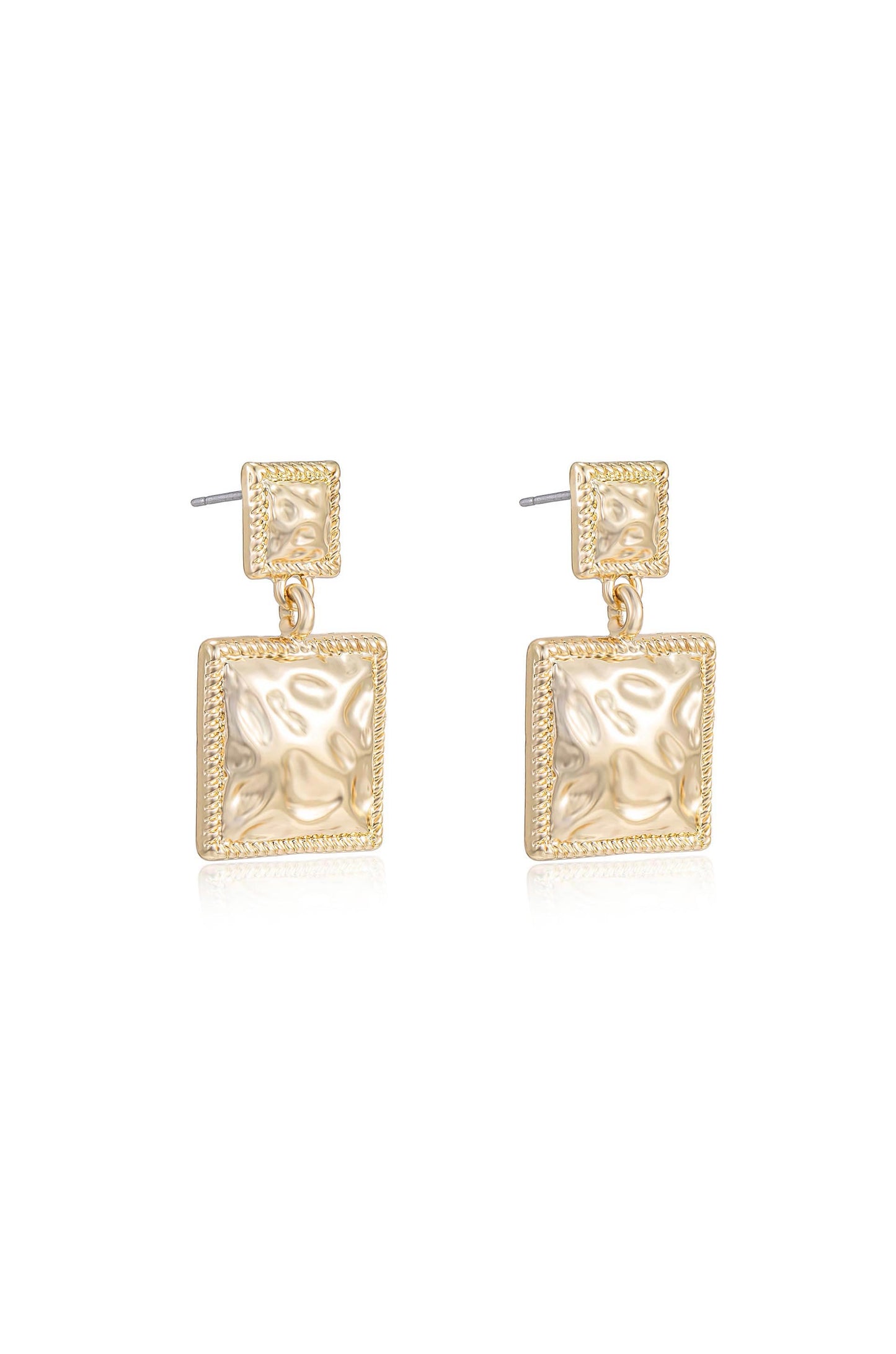 Repeated Square Dangle Earrings side