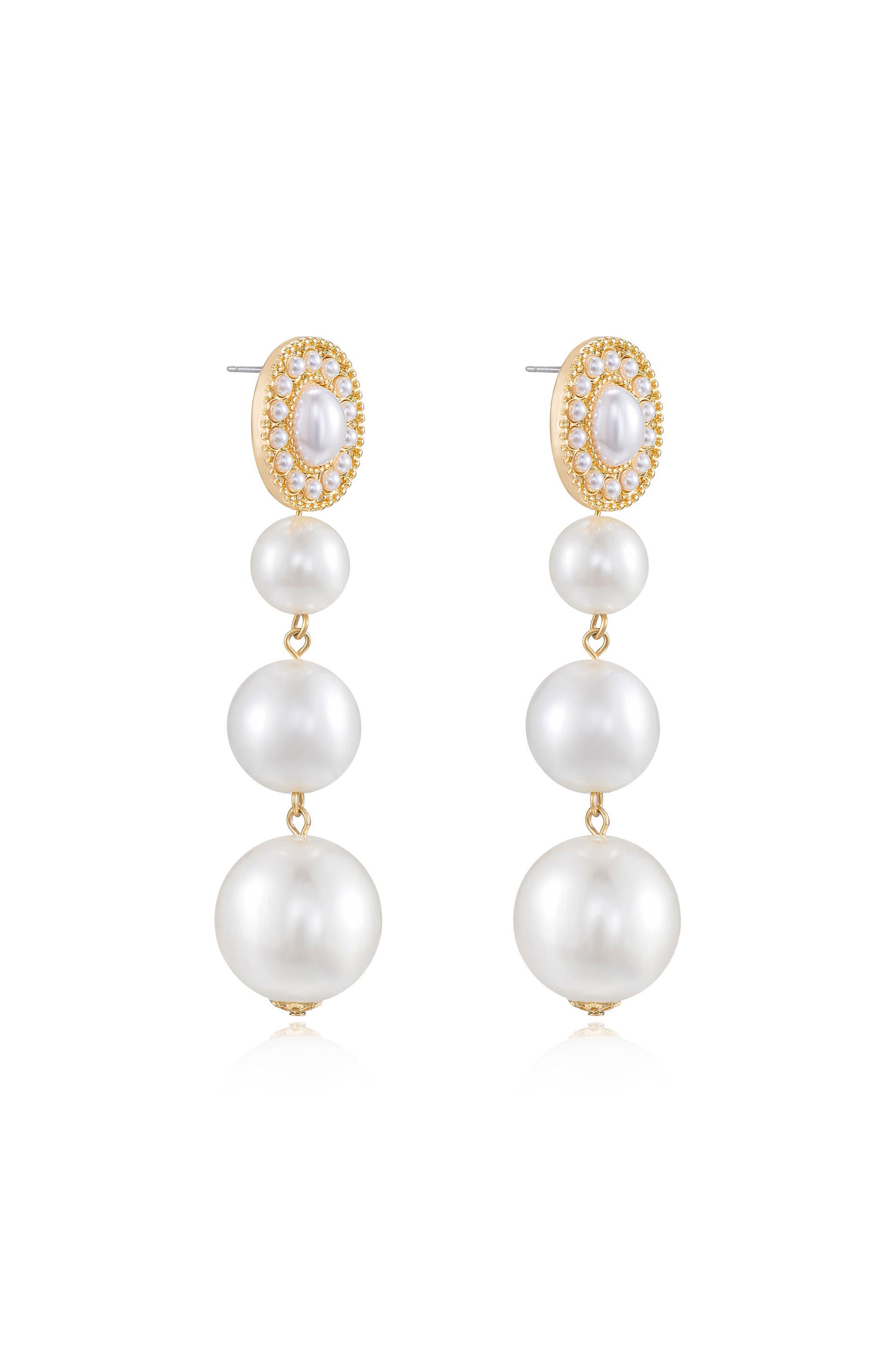 Graduating Pearl Dangle Earrings side