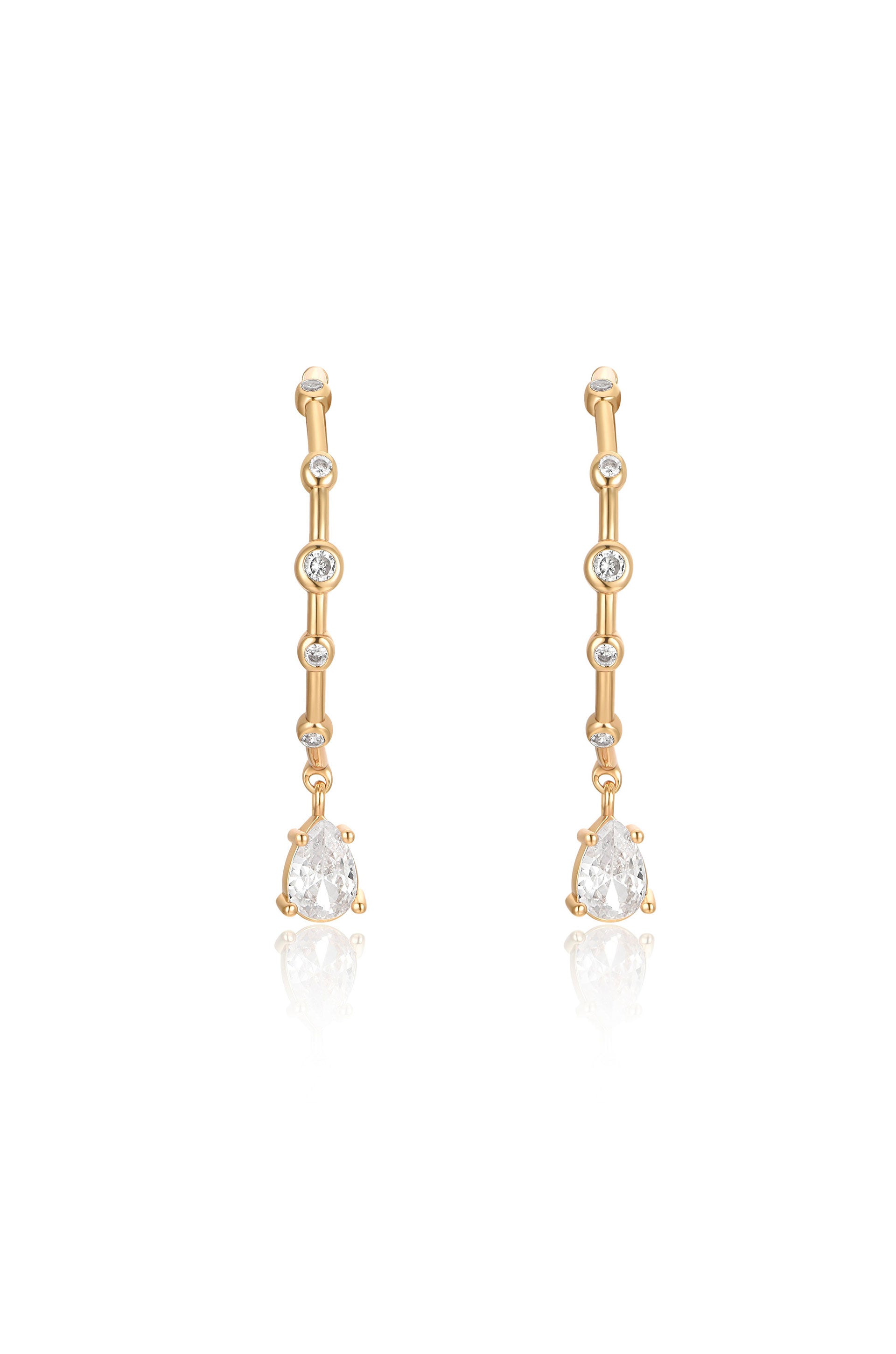 Delicate Crystal Charm Hoop Earrings front
