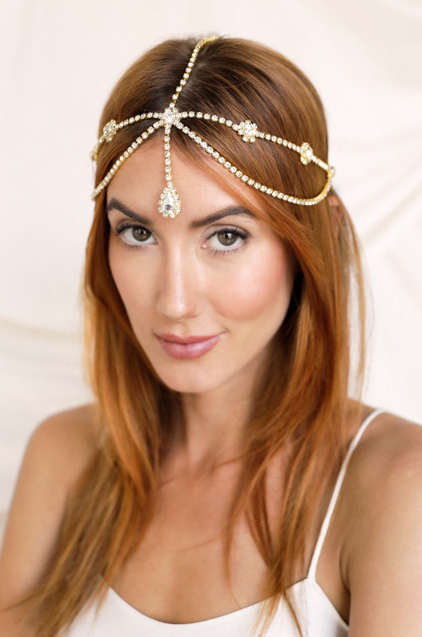 Golden Boho Beauty Headwear on model
