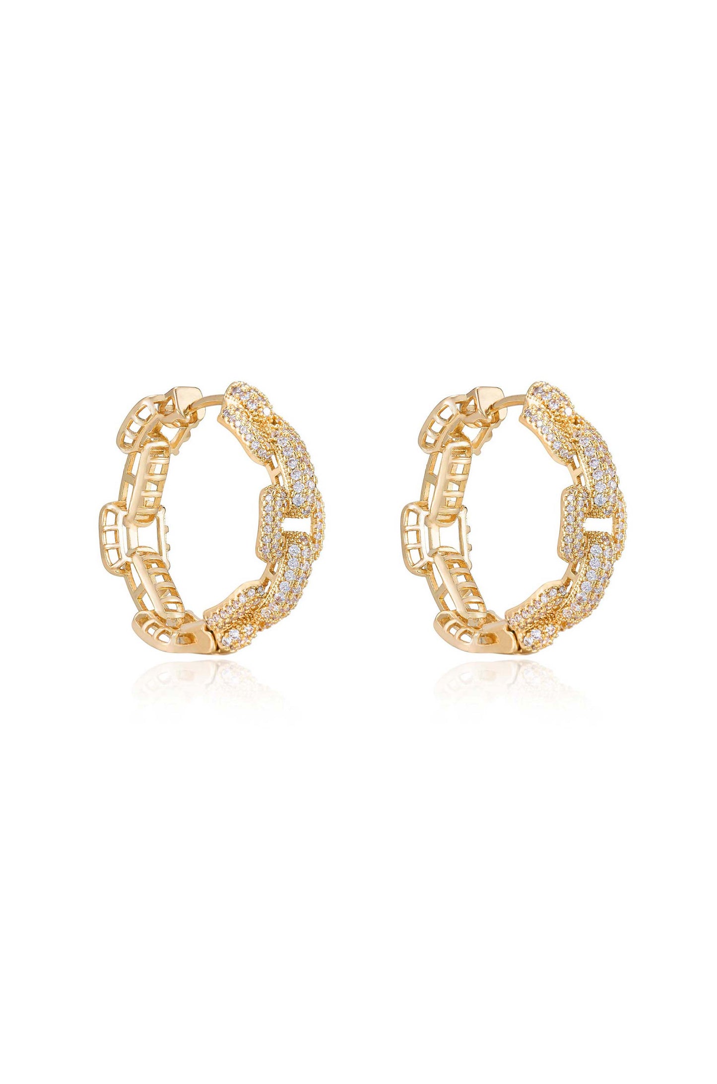 Crystal Chain Link Hoops side