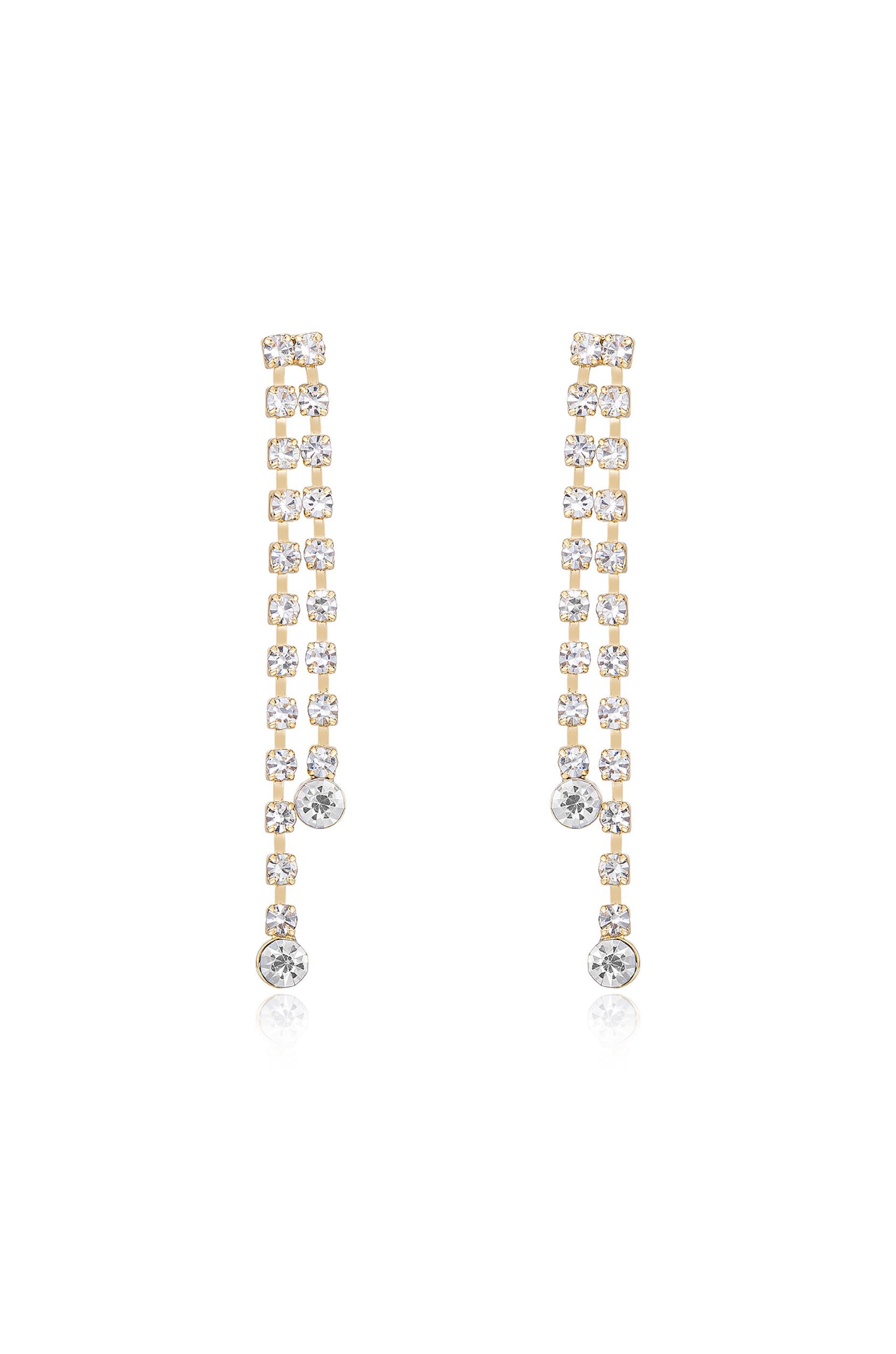 Crystal Sun Shower Dangle Earrings