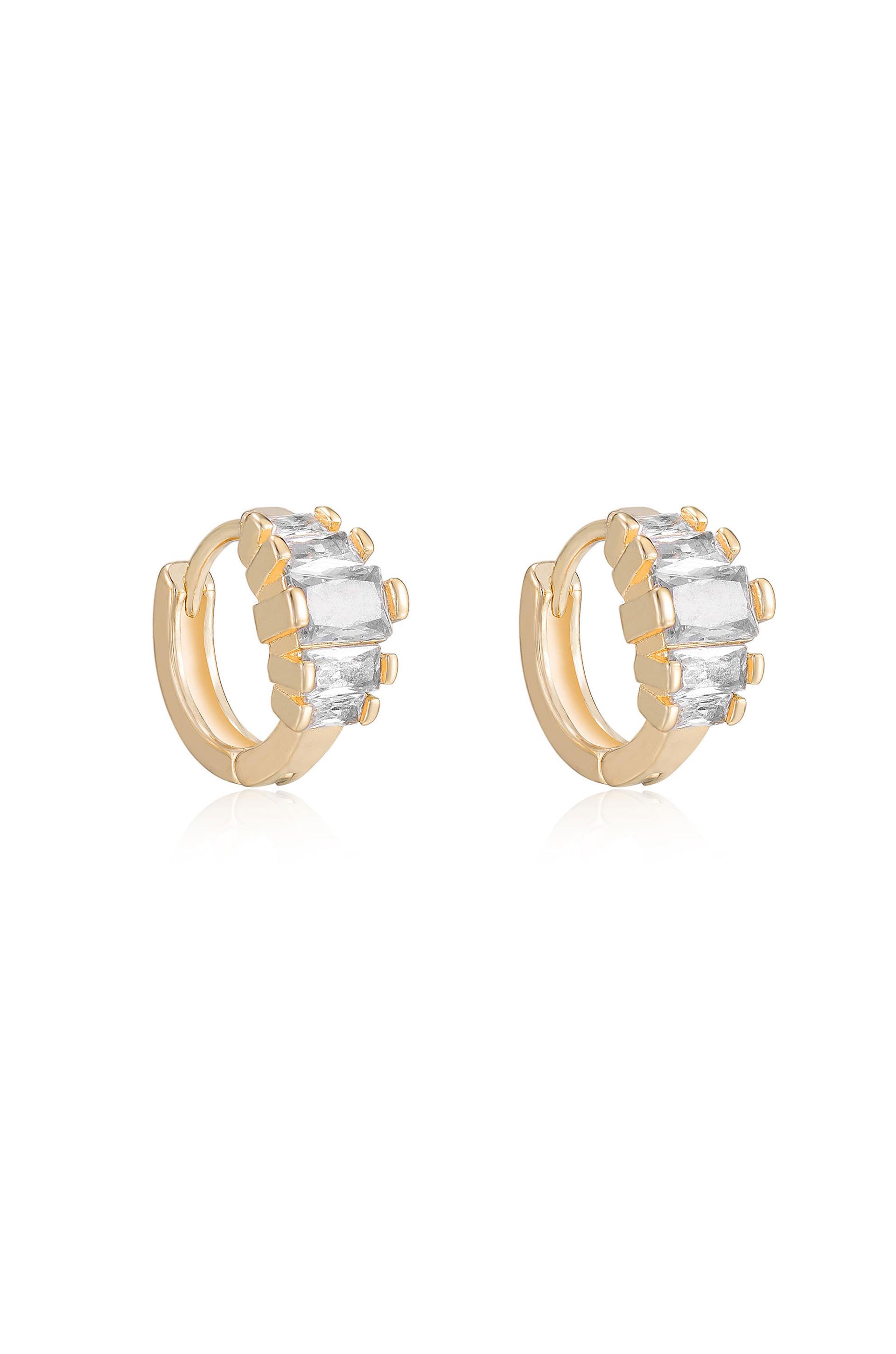 Diamond Shine Mini Hoop Earrings side