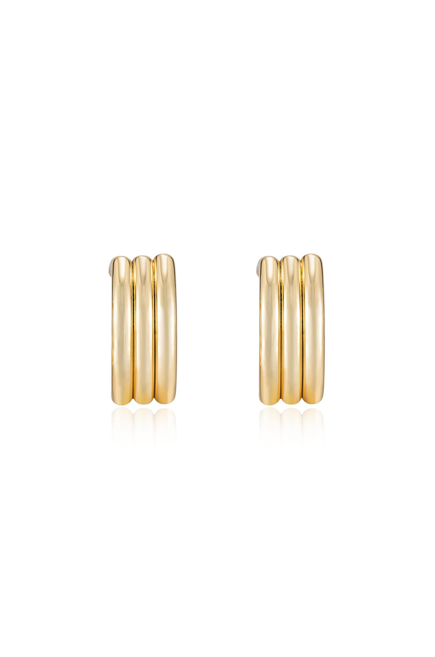 Pipeline 18k Gold Plated Hoops front