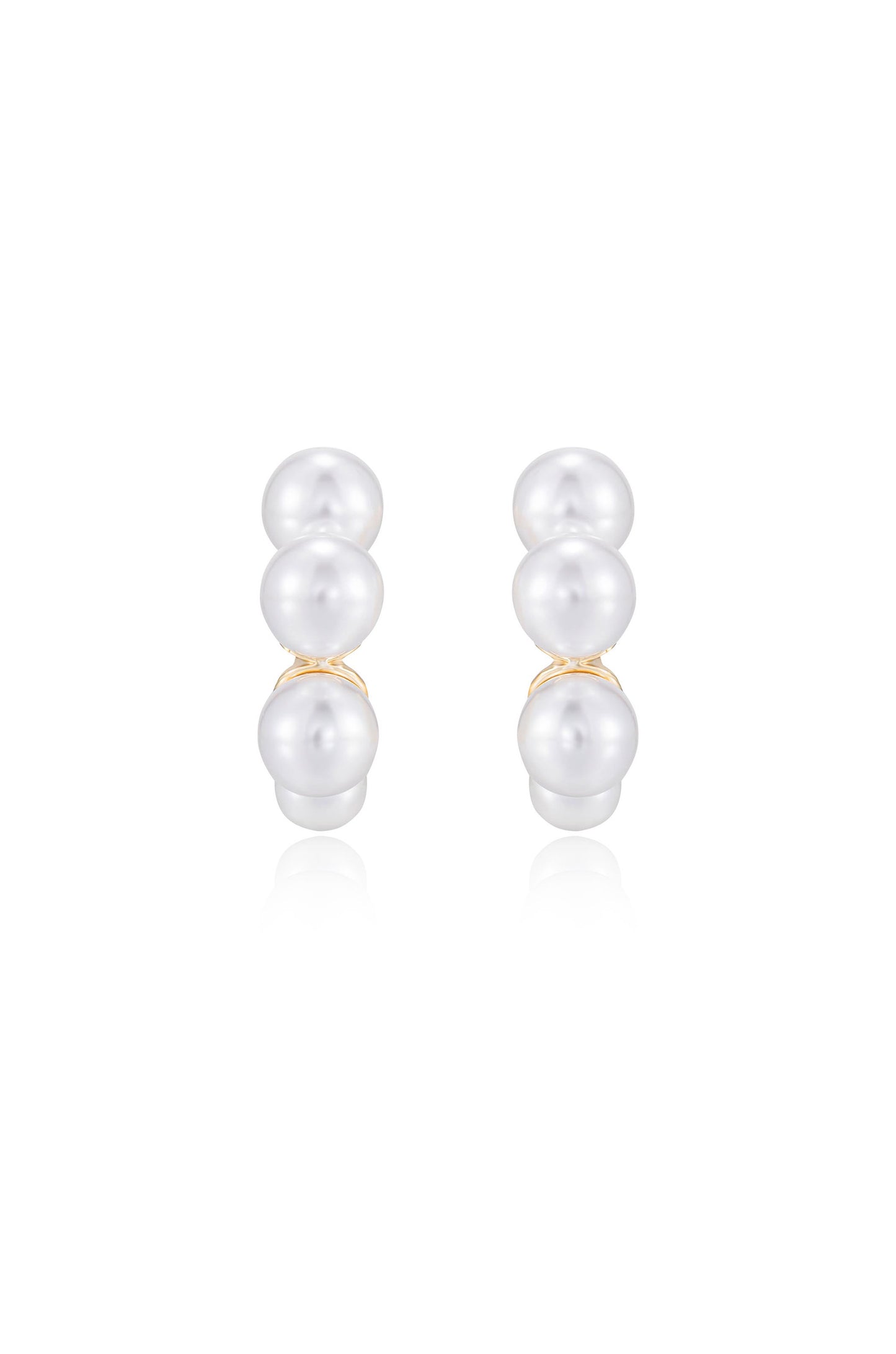 Five Point Pearl Hoop Earrings front