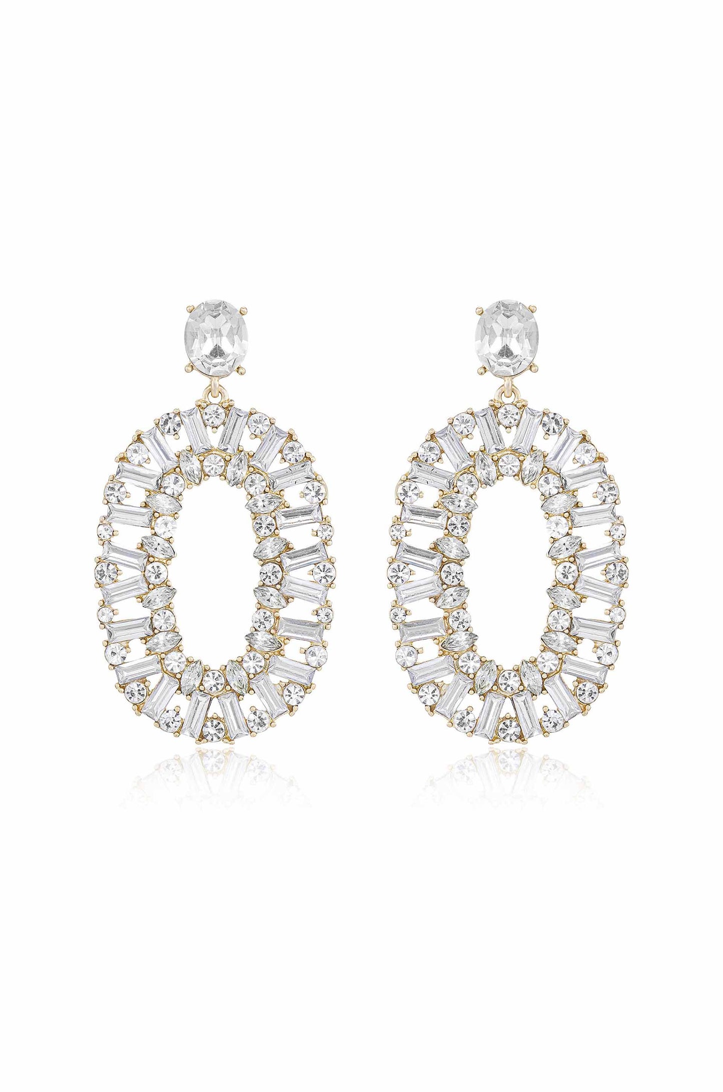 Sparkle Oval Dangle Earrings