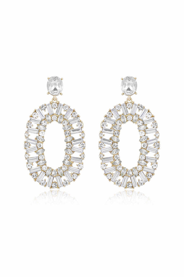 Sparkle Oval Dangle Earrings
