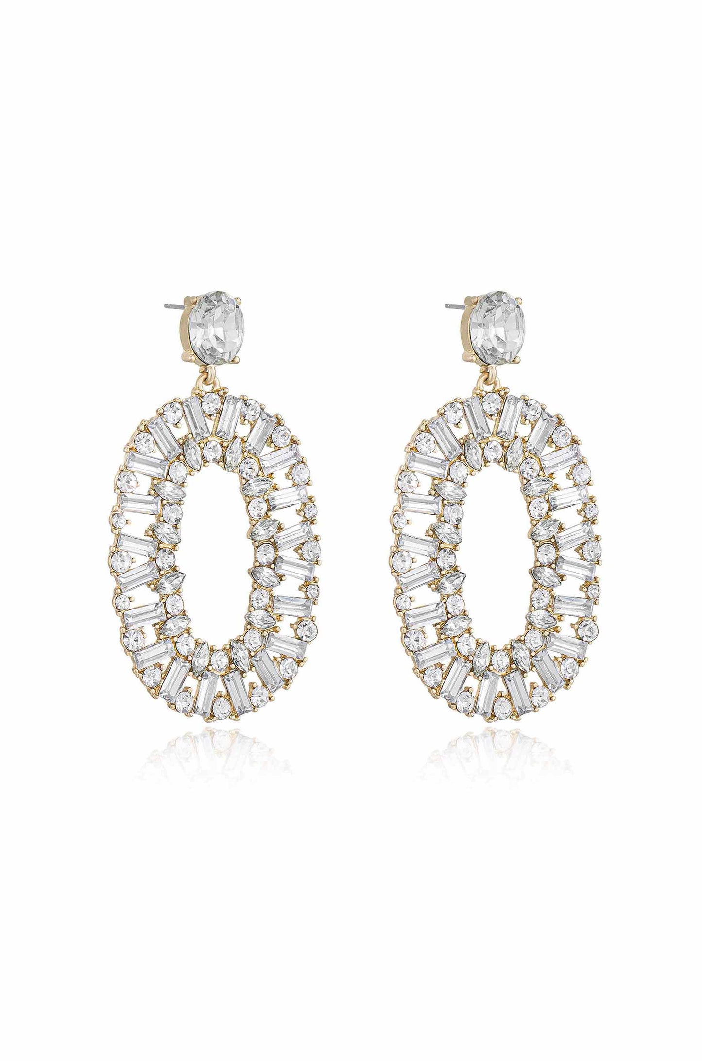 Sparkle Oval Dangle Earrings side