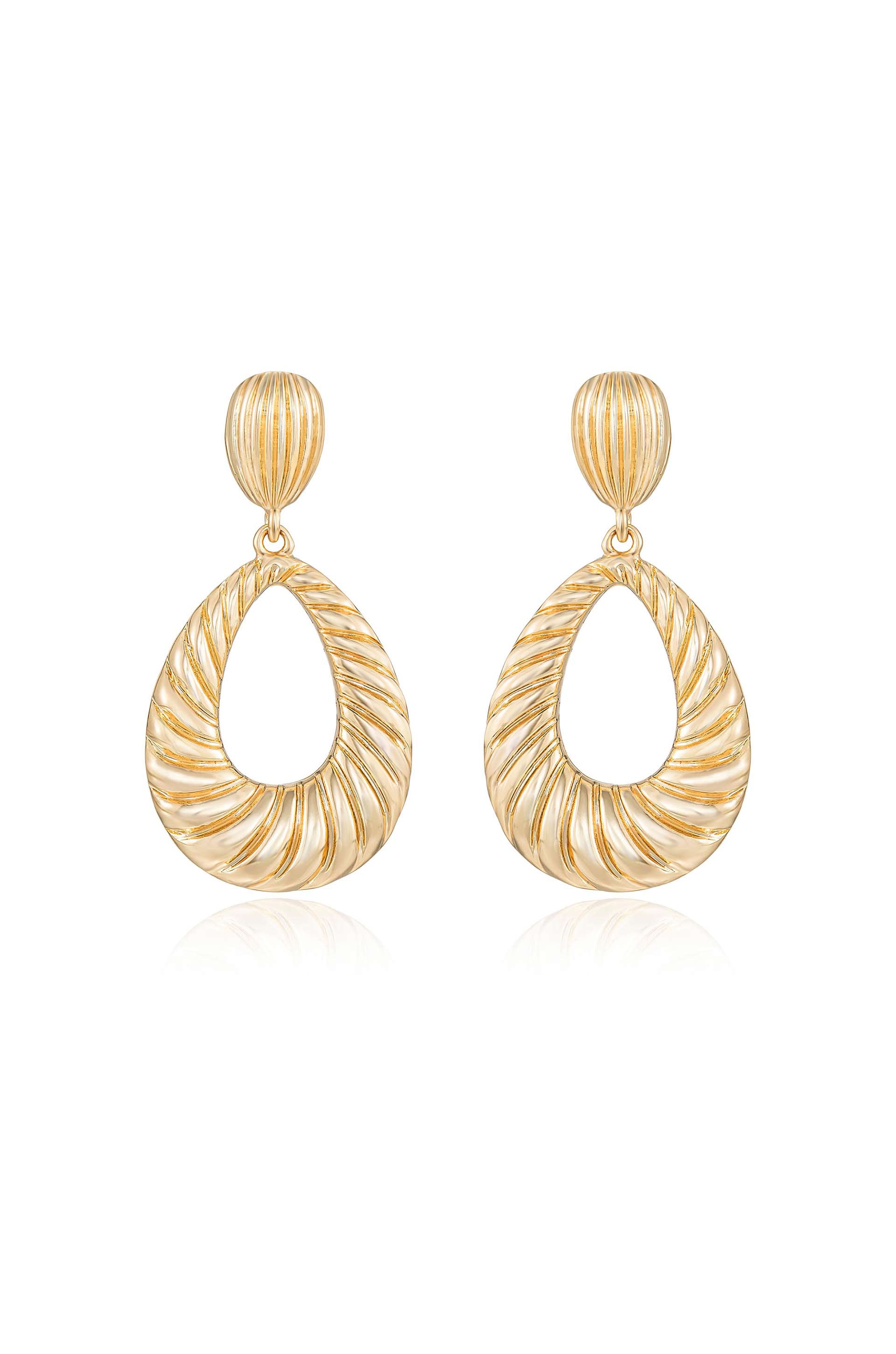 Teardrop Wave Detailed Earrings