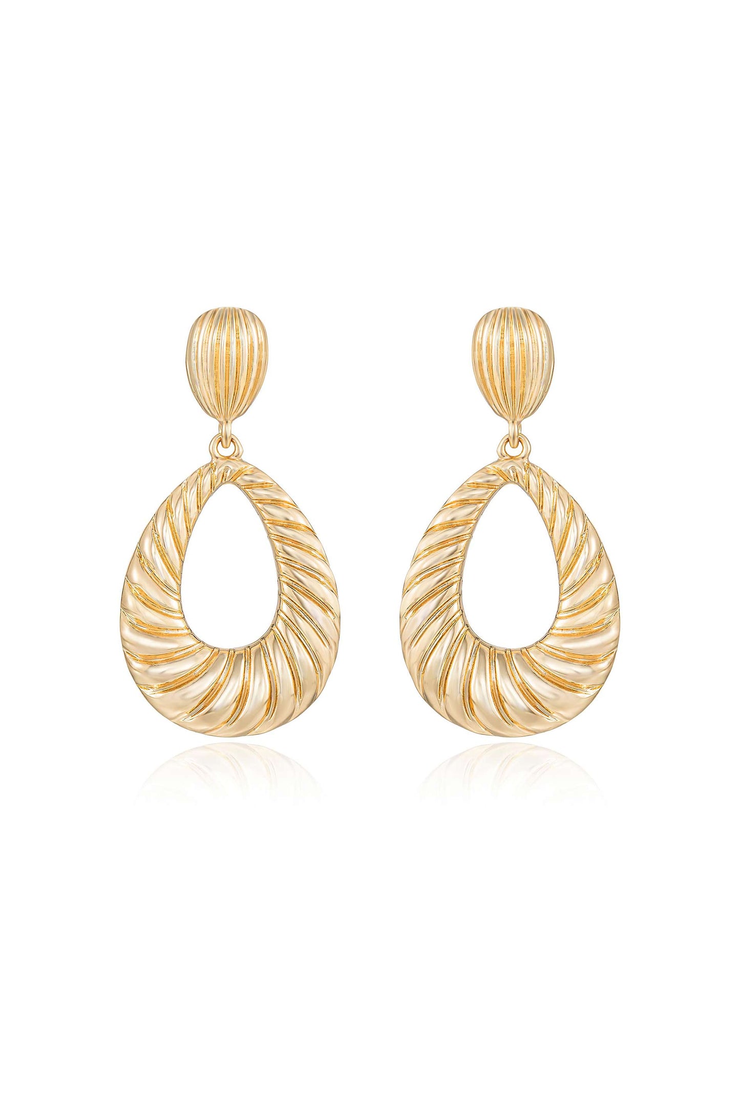 Teardrop Wave Detailed Earrings