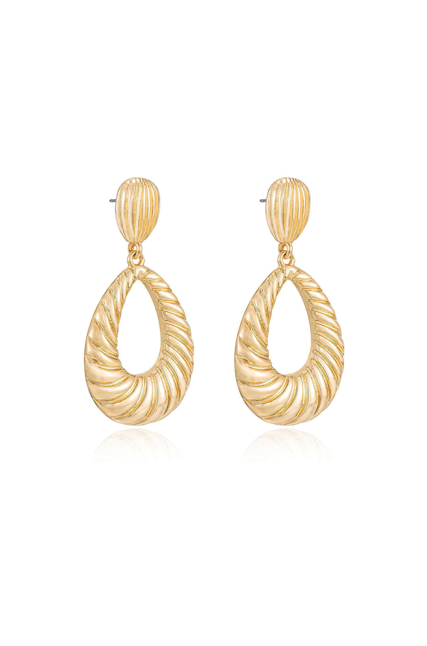 Teardrop Wave Detailed Earrings side