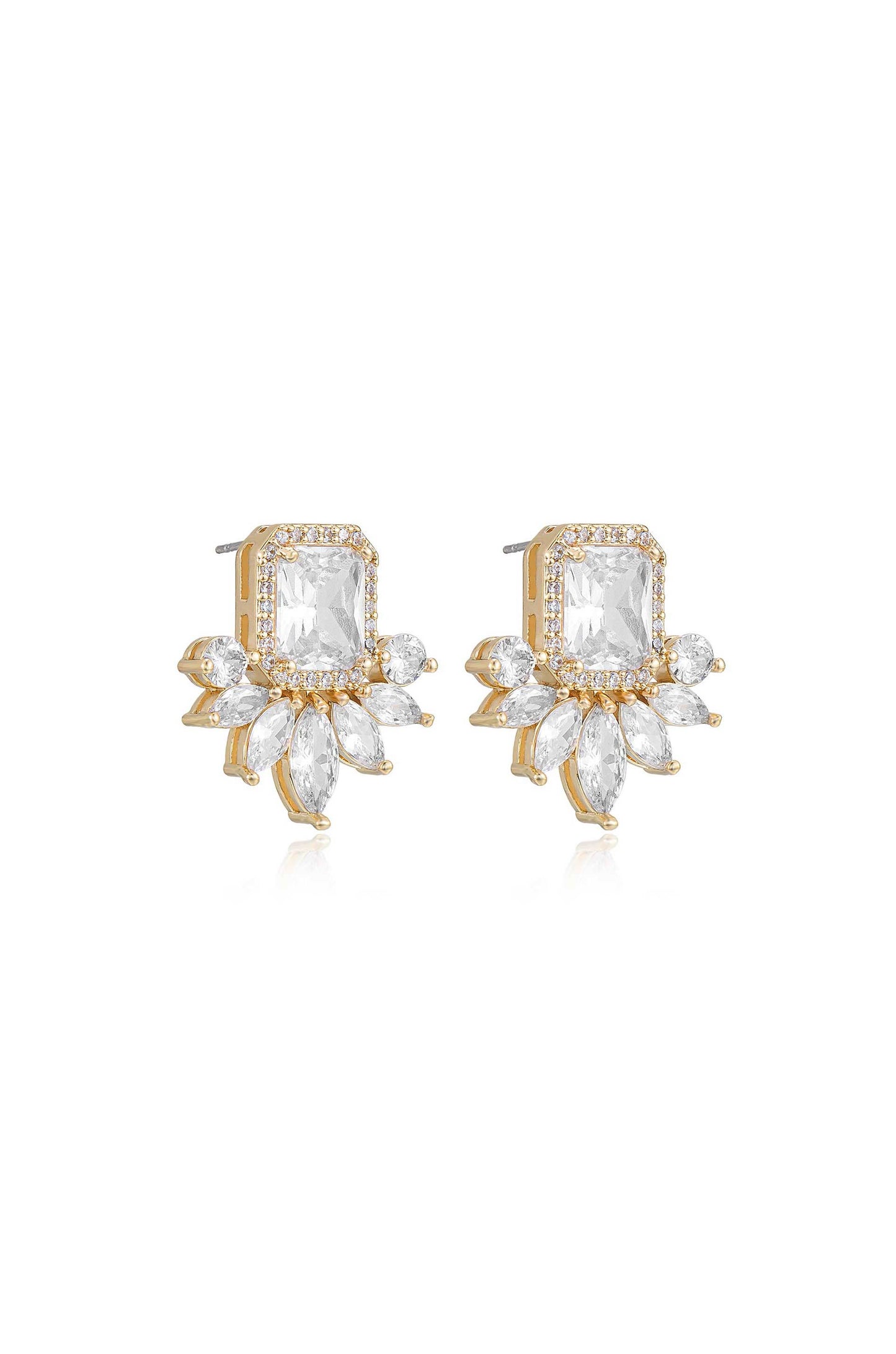 Shine Crystal Stud Earrings side