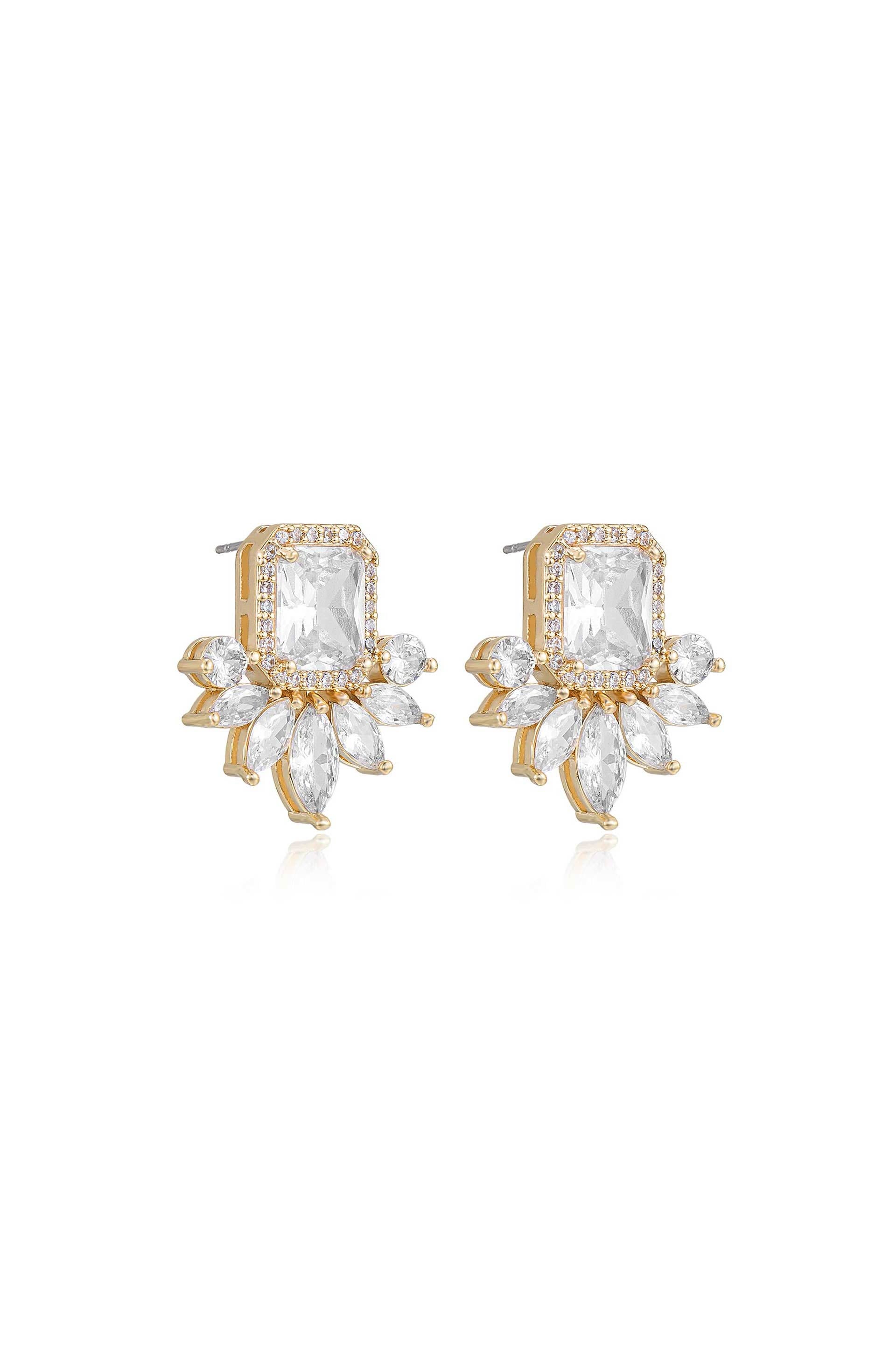 Shine Crystal Stud Earrings side