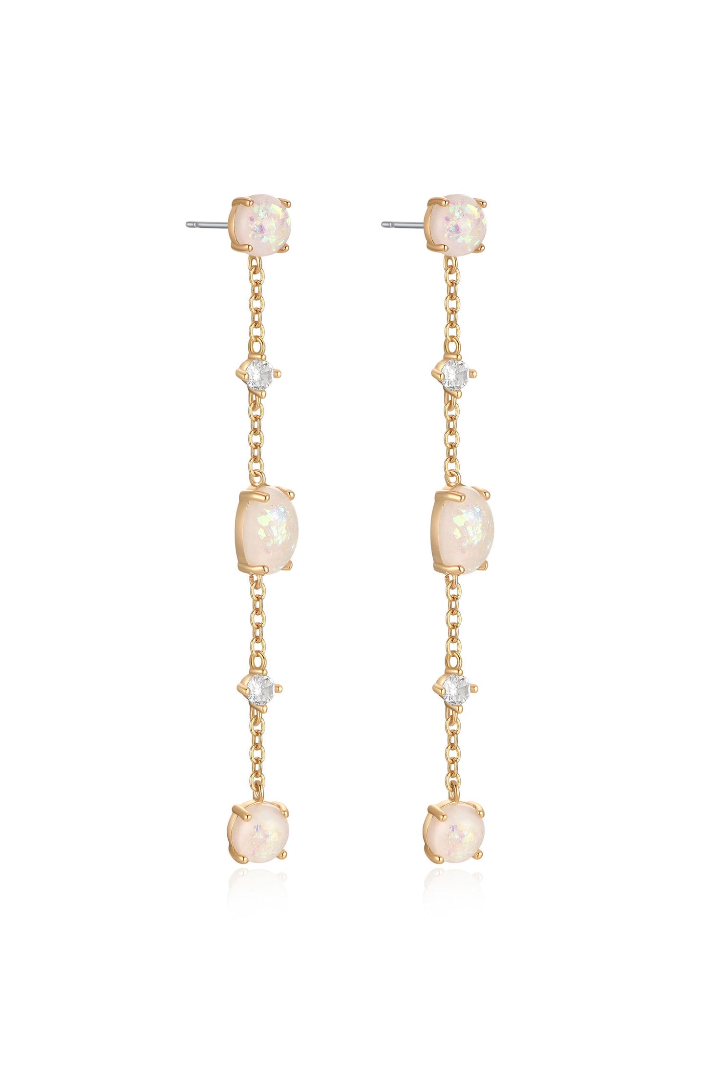 Elegant Opal Sway Dangle Earrings side