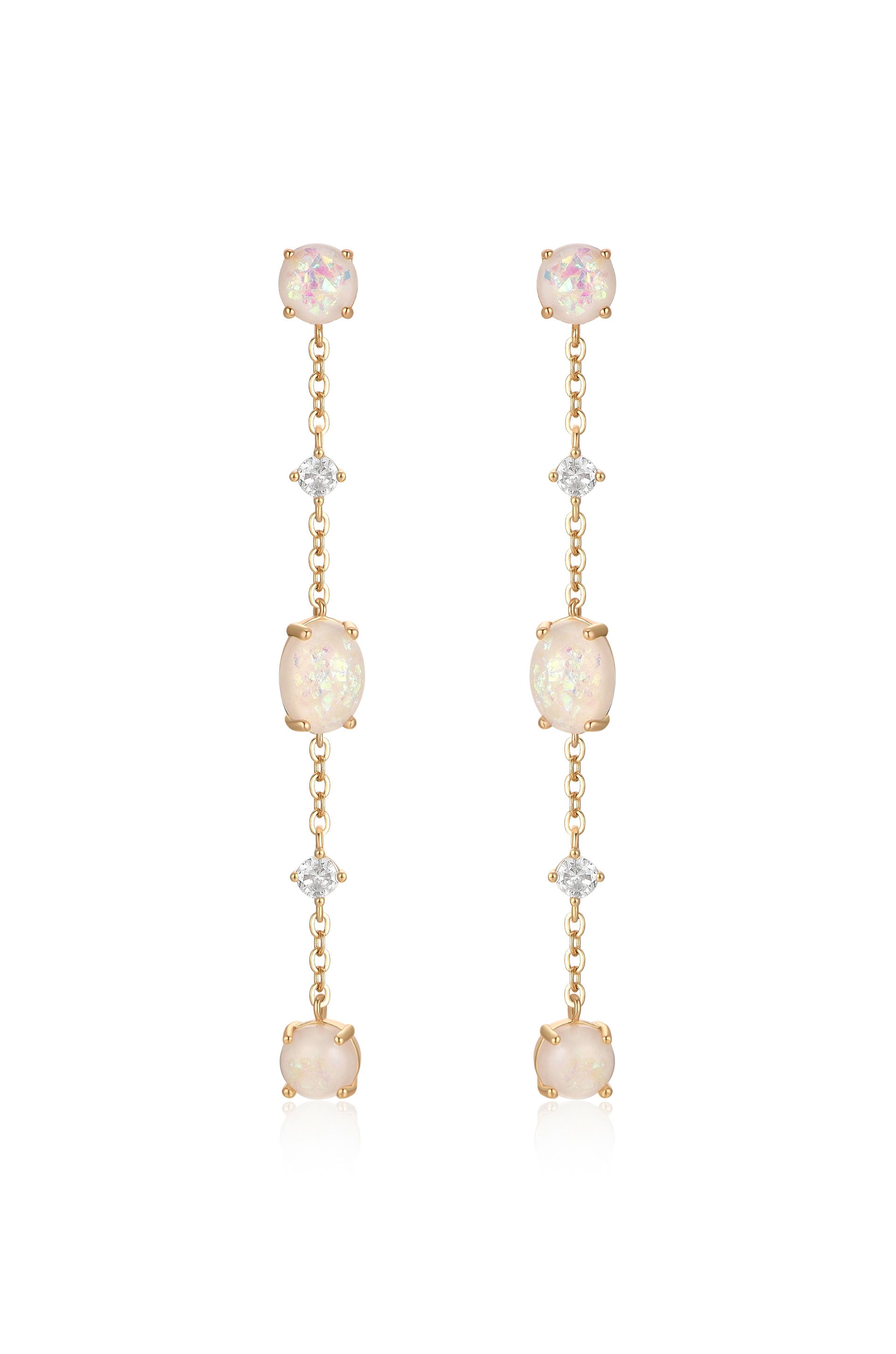 Elegant Opal Sway Dangle Earrings
