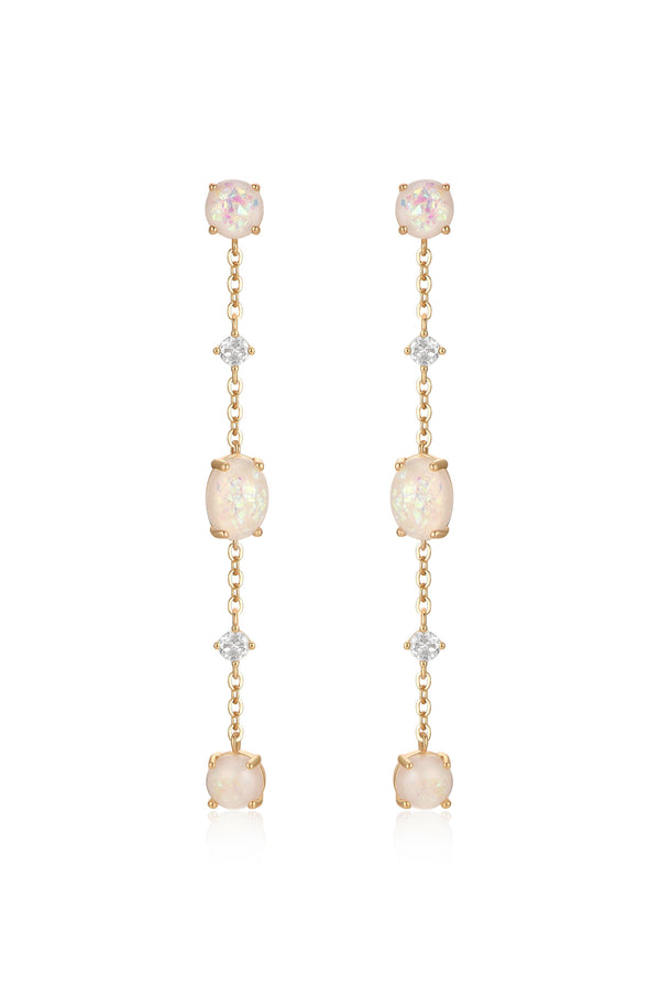 Elegant Opal Sway Dangle Earrings