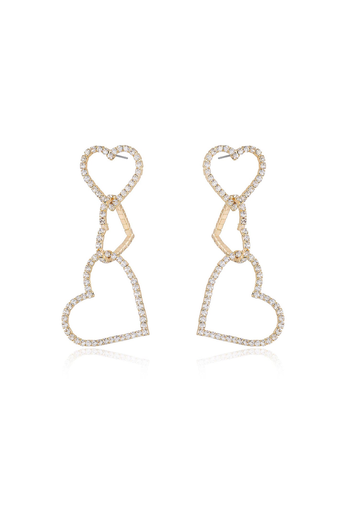 Heart On Sleeve 18k Gold Plated Crystal Earrings