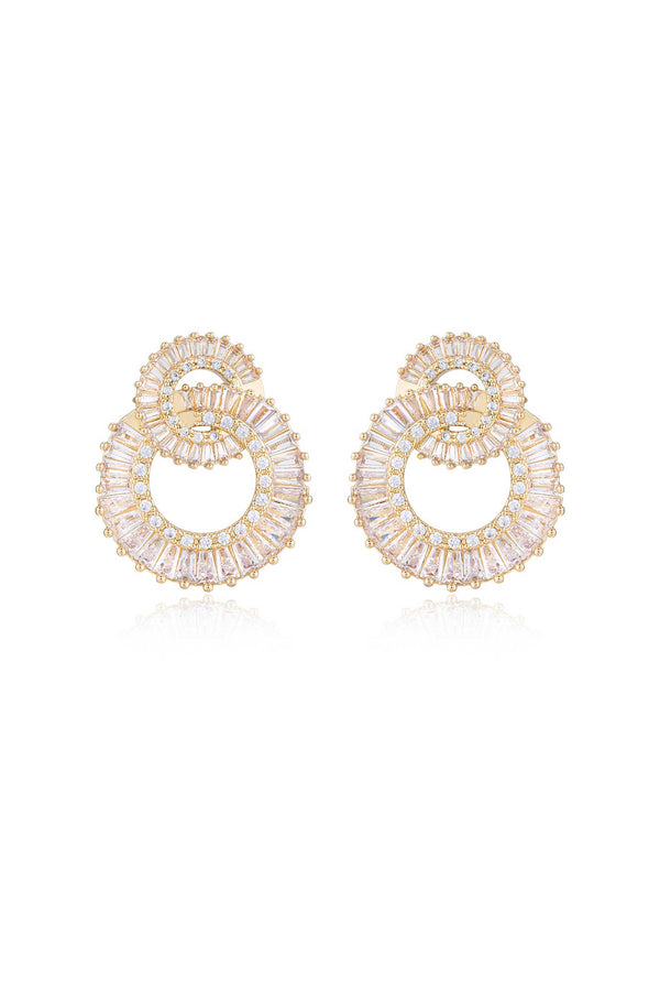 Rotating Circles Crystal Earrings