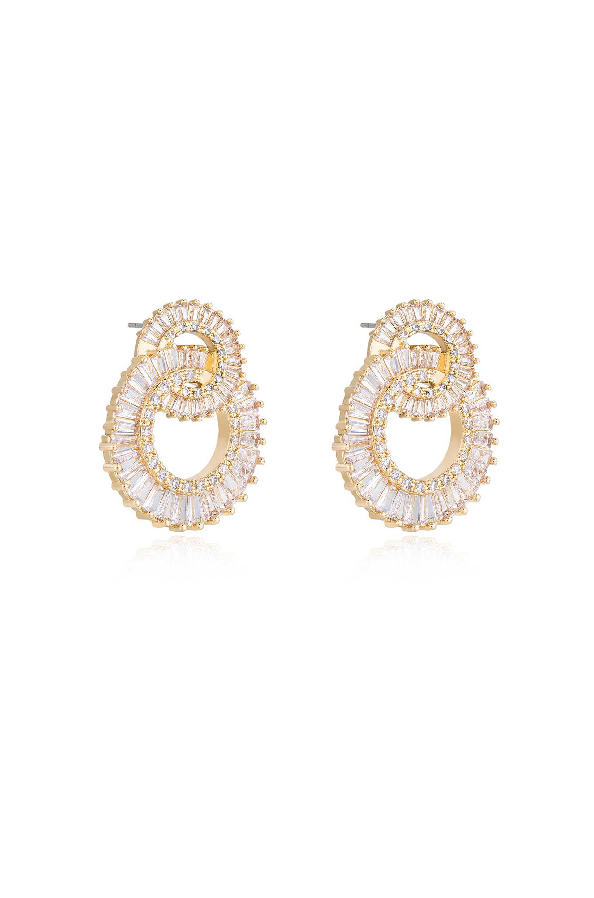 Rotating Circles Crystal Earrings side
