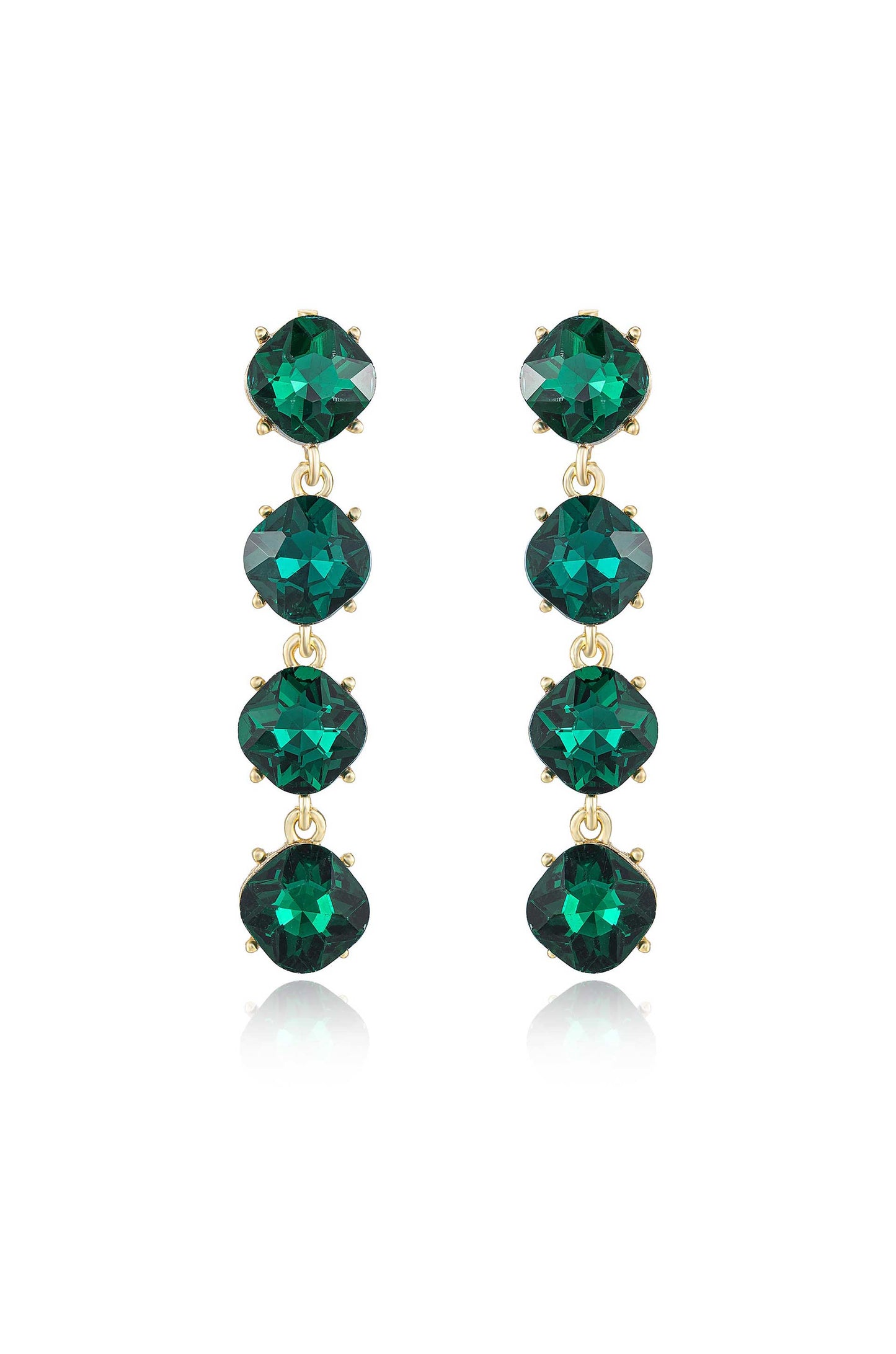Four the Money Earrings in green