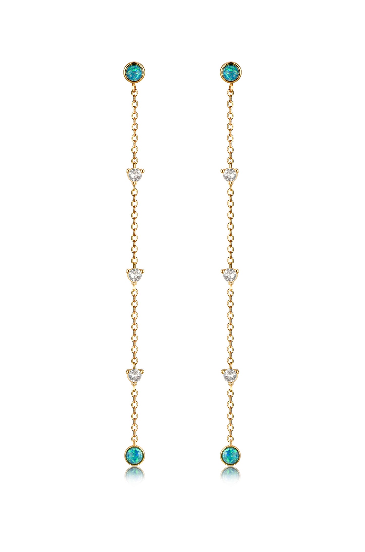 Green Kyocera Opal Drop Earrings