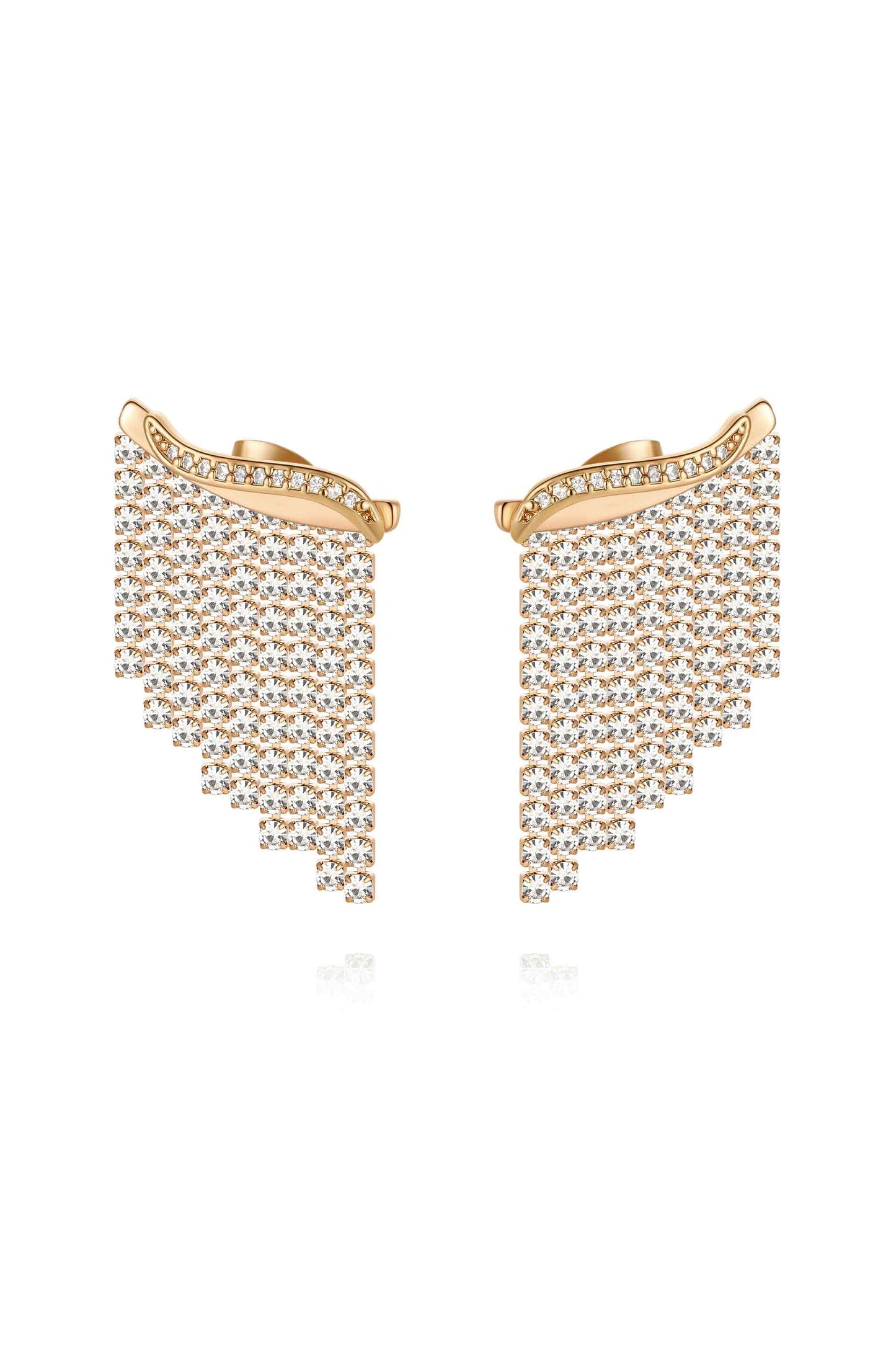 Crystal Chain 18k Gold Plated Ear Crawler