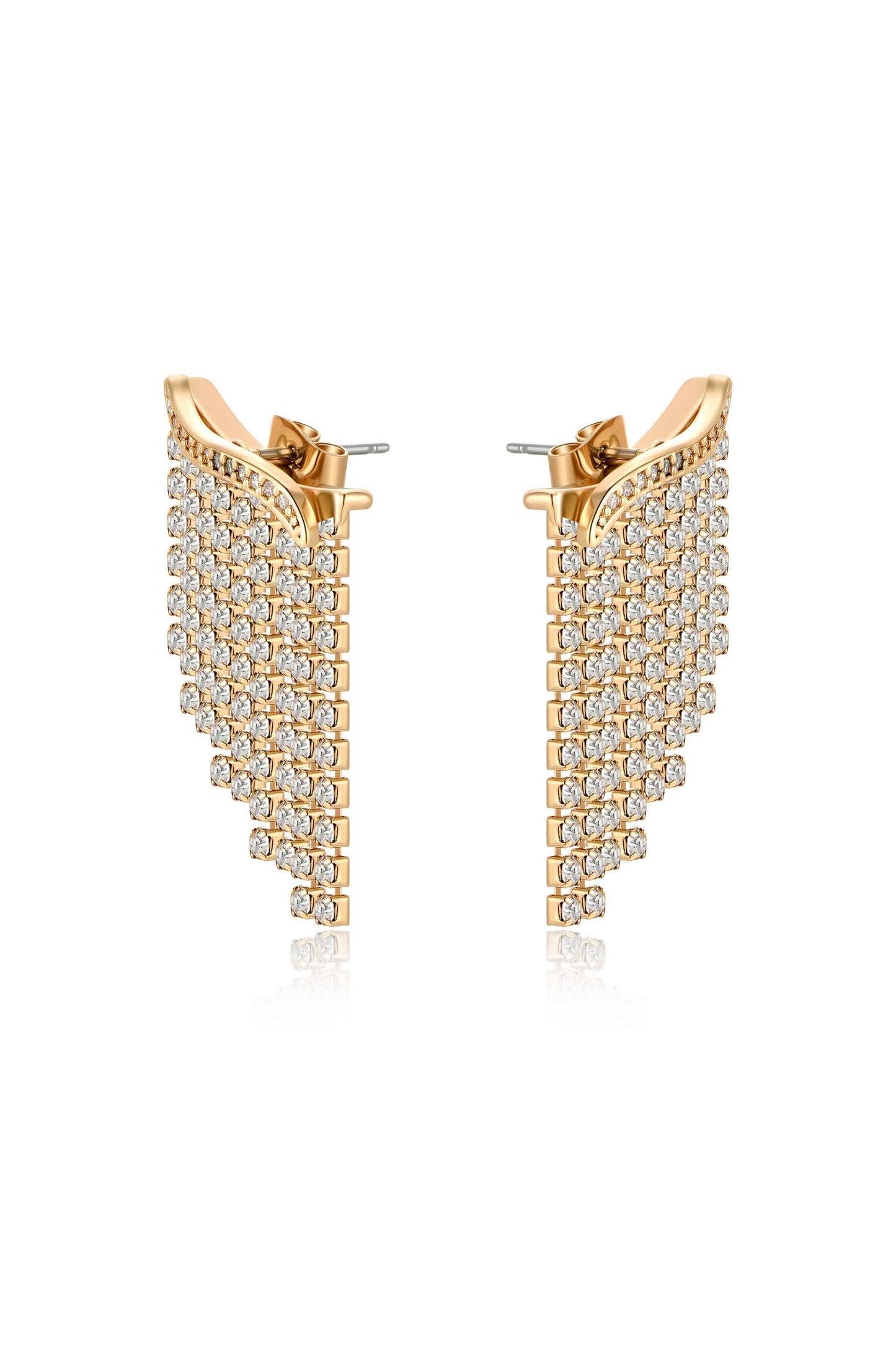 Crystal Chain 18k Gold Plated Ear Crawler side