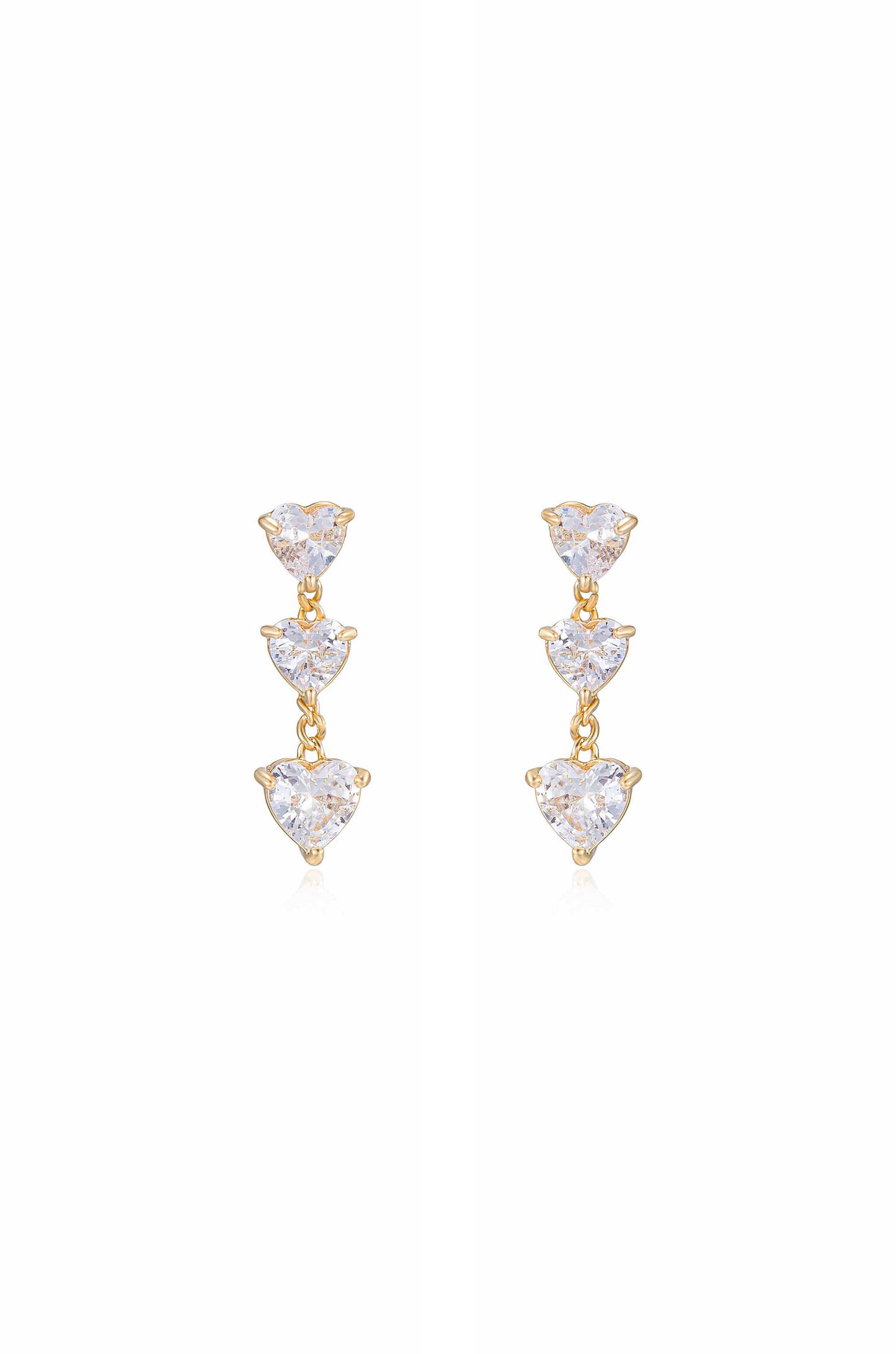 Queen of Hearts Crystal 18k Gold Plated Earrings
