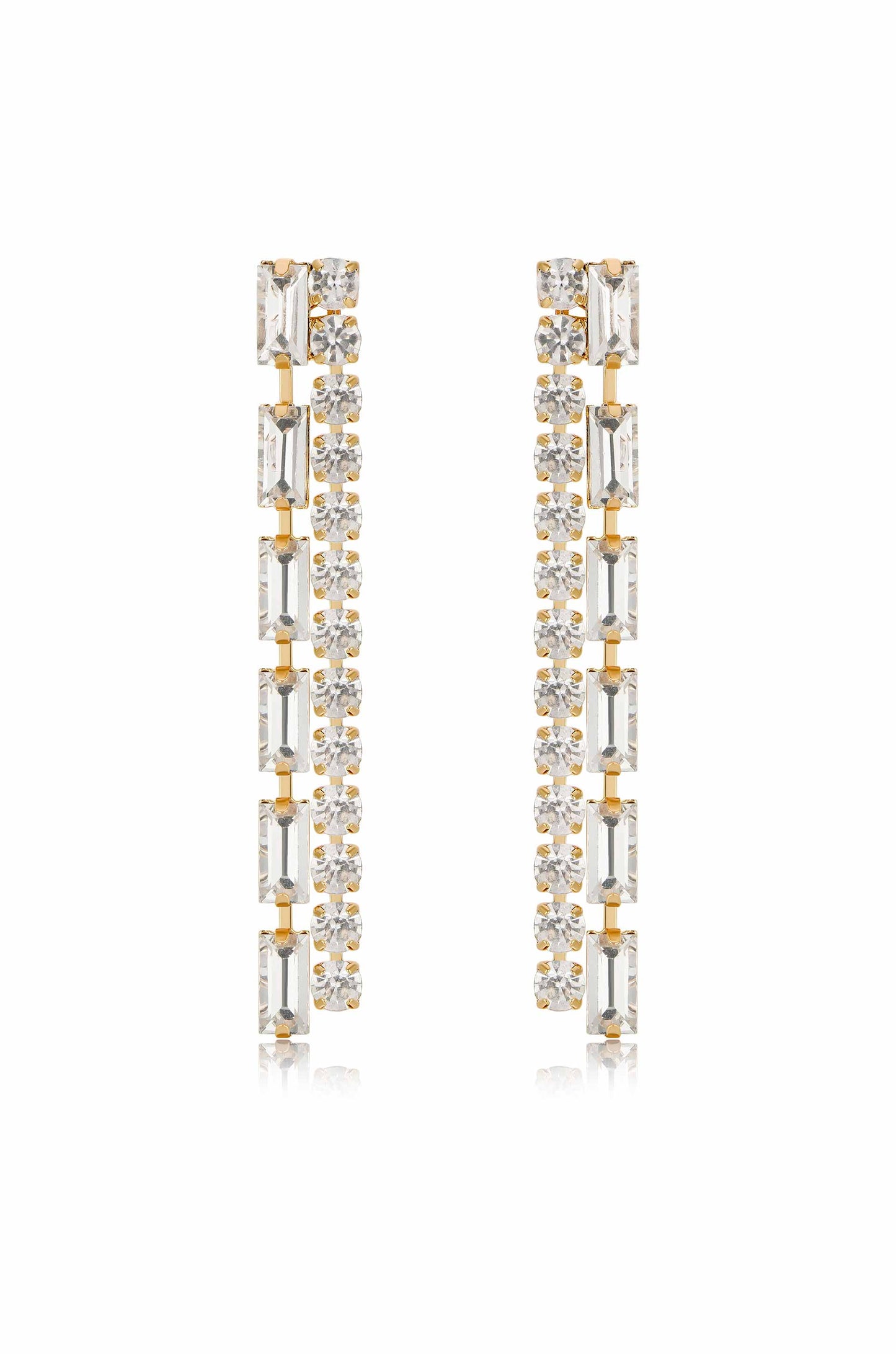 Date Night Crystal Drop 18k Gold Plated Earrings