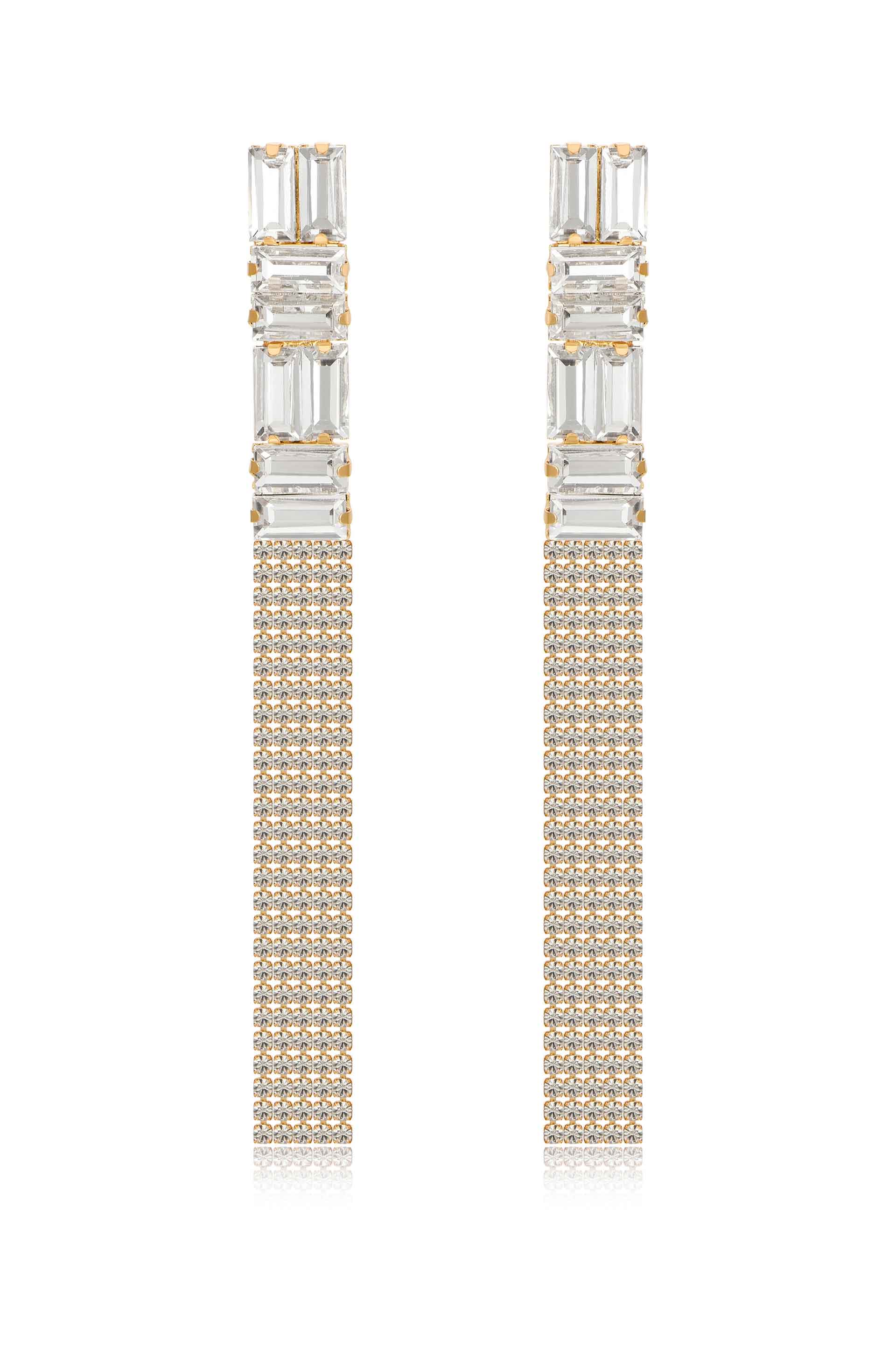 Art Deco Crystal Chain Earrings