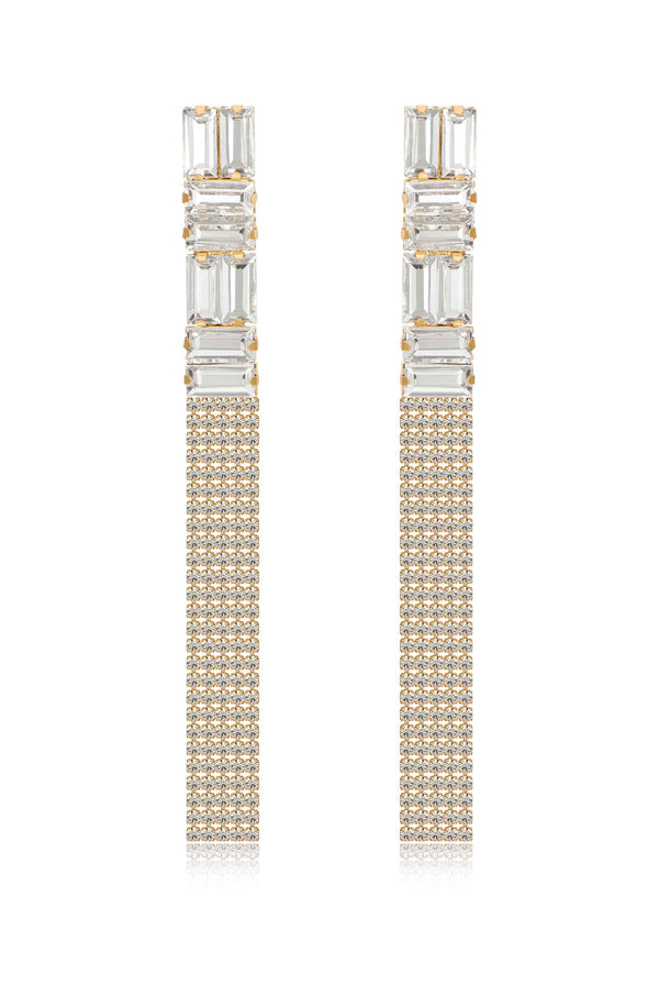 Art Deco Crystal Chain Earrings